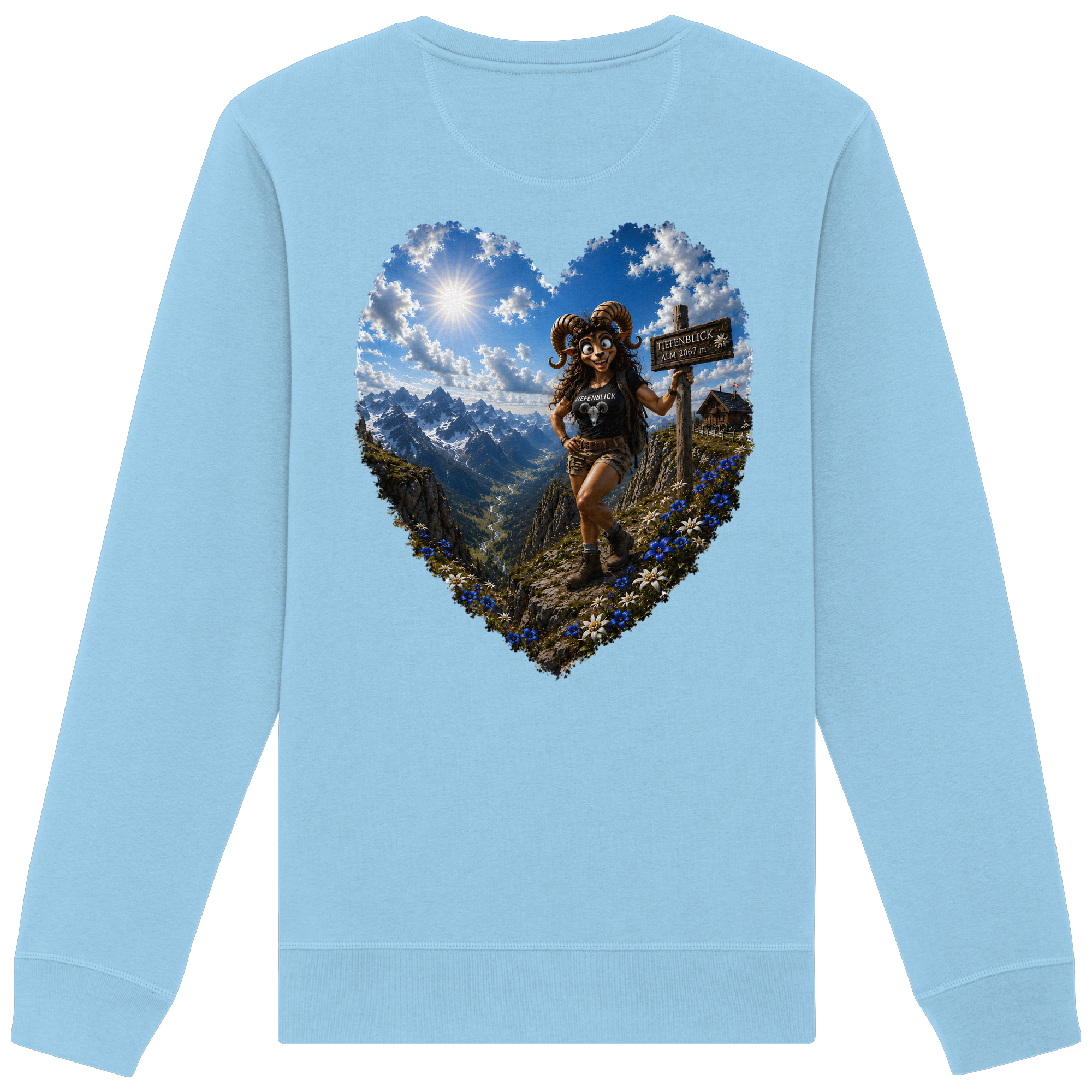 Tiefenblick Wandern Herz - Organic Basic Unisex Sweatshirt