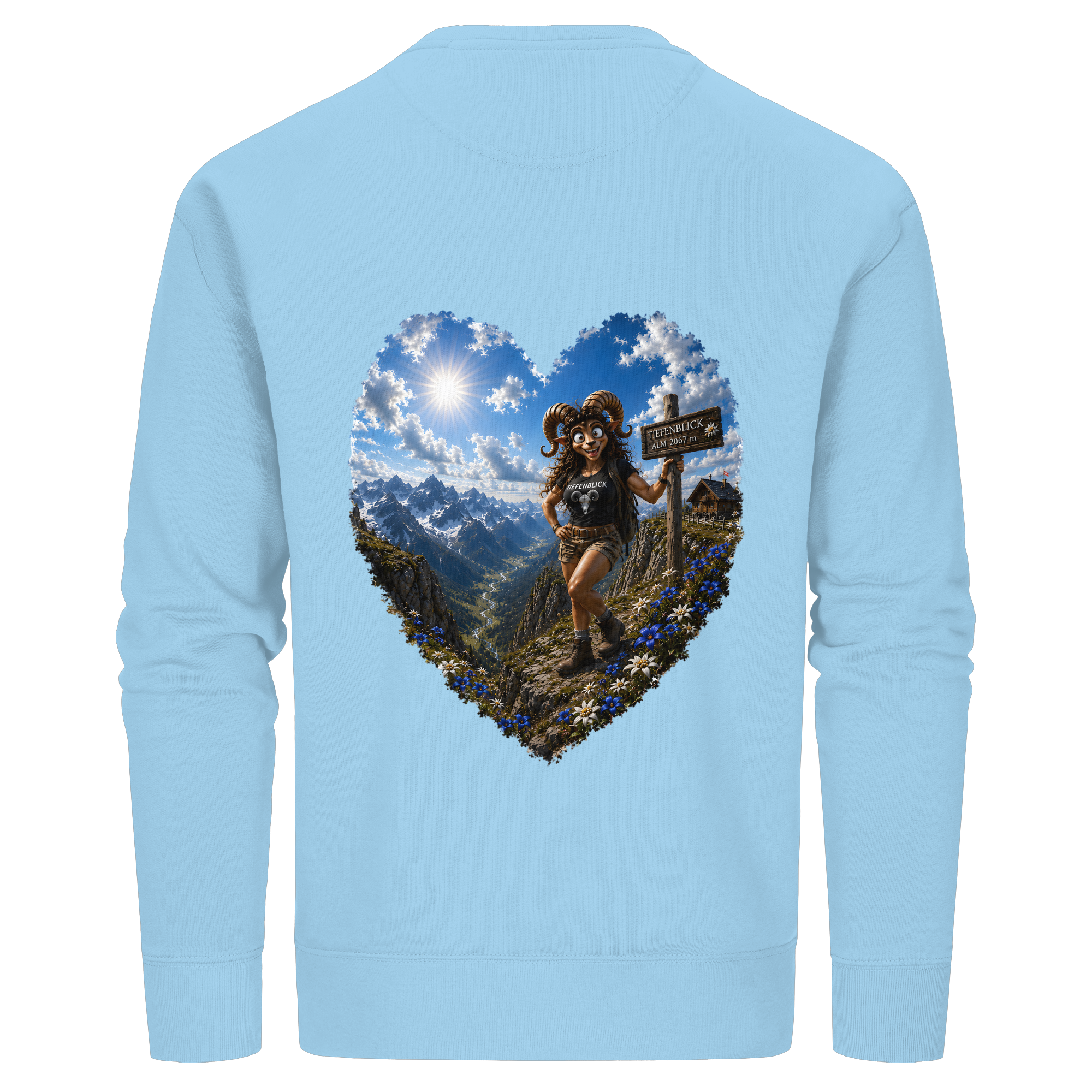 Tiefenblick Wandern Herz - Organic Basic Unisex Sweatshirt