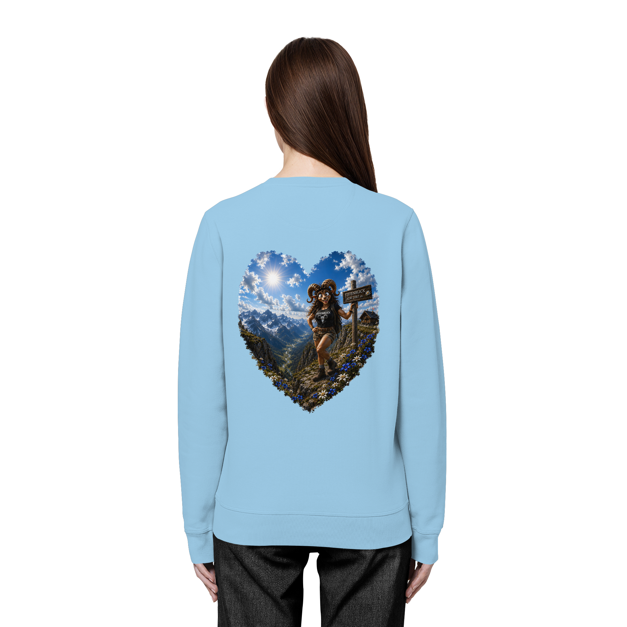 Tiefenblick Wandern Herz - Organic Basic Unisex Sweatshirt