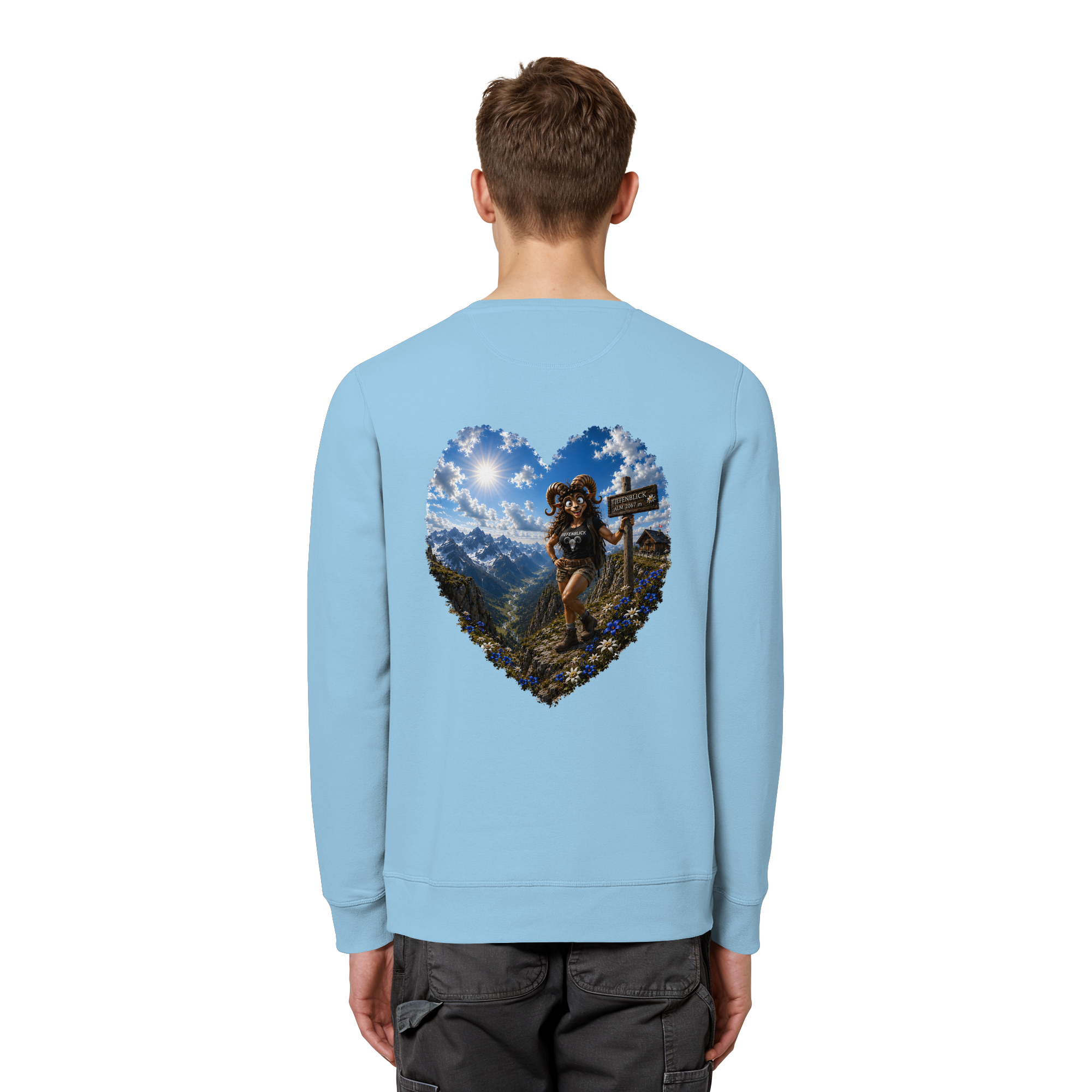 Tiefenblick Wandern Herz - Organic Basic Unisex Sweatshirt