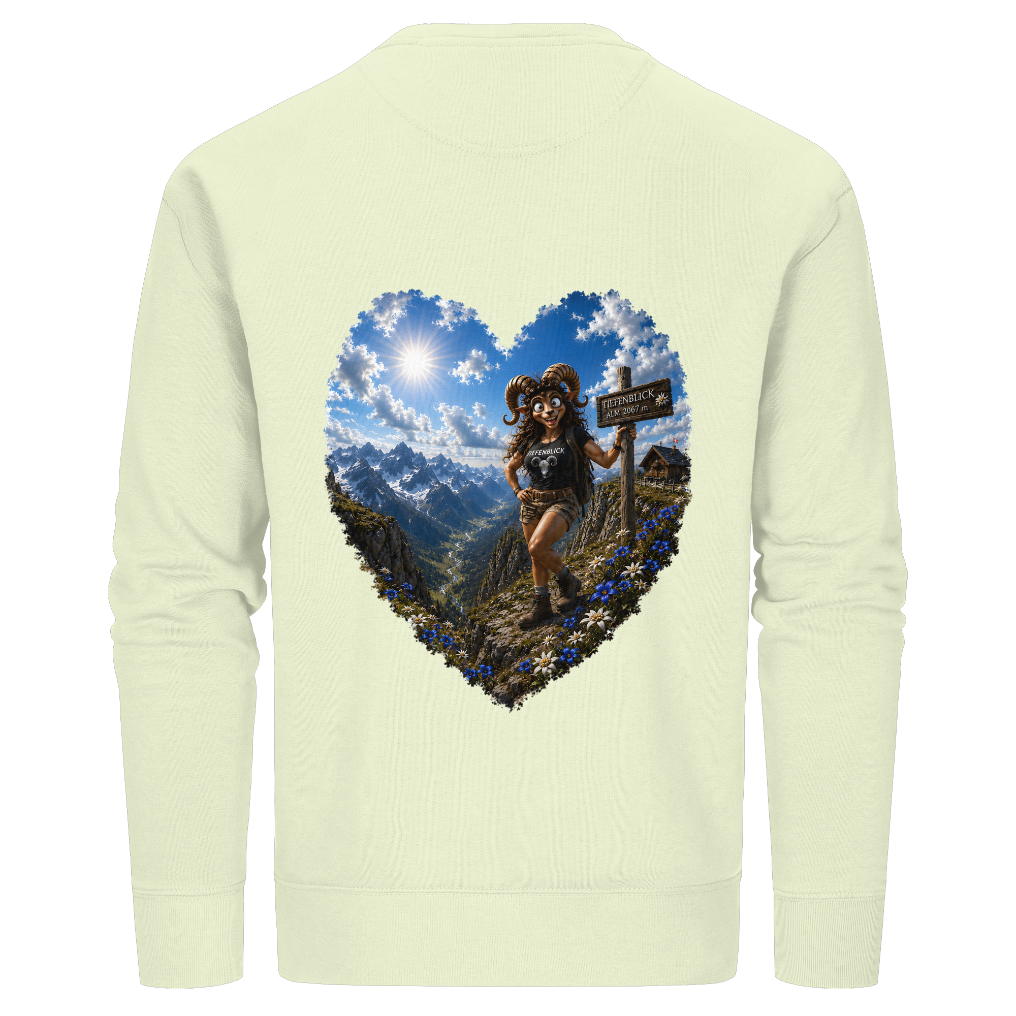 Tiefenblick Wandern Herz - Organic Basic Unisex Sweatshirt