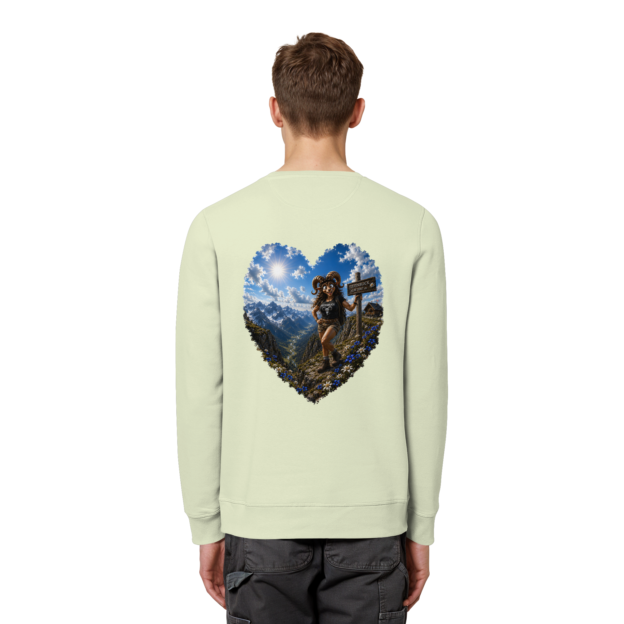 Tiefenblick Wandern Herz - Organic Basic Unisex Sweatshirt