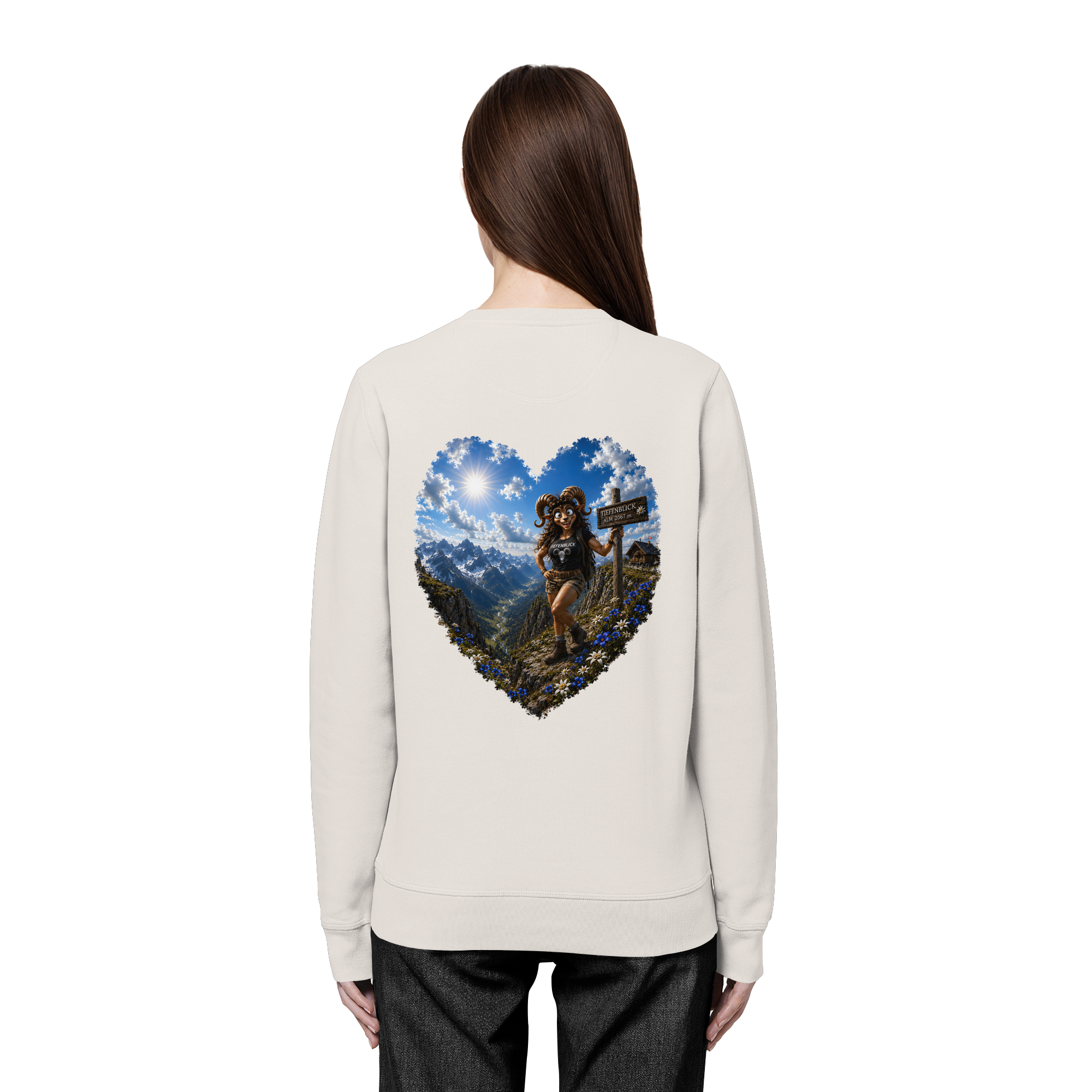 Tiefenblick Wandern Herz - Organic Basic Unisex Sweatshirt