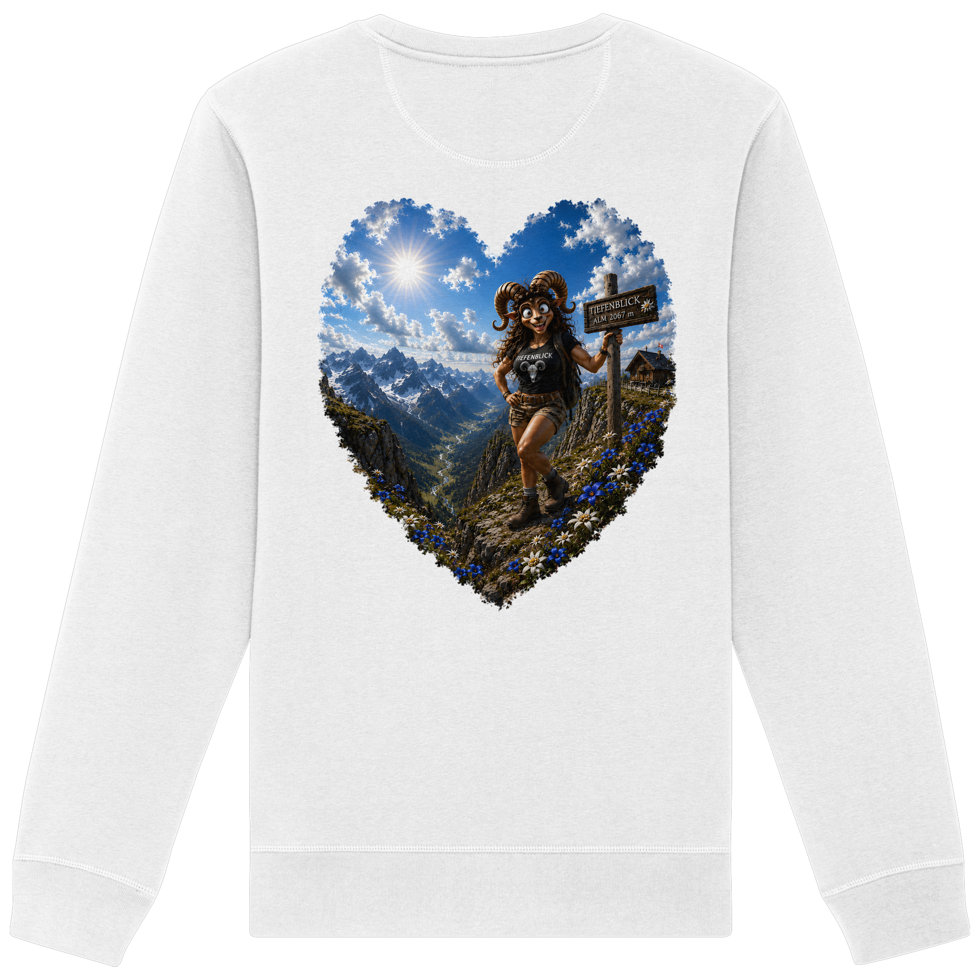Tiefenblick Wandern Herz - Organic Basic Unisex Sweatshirt