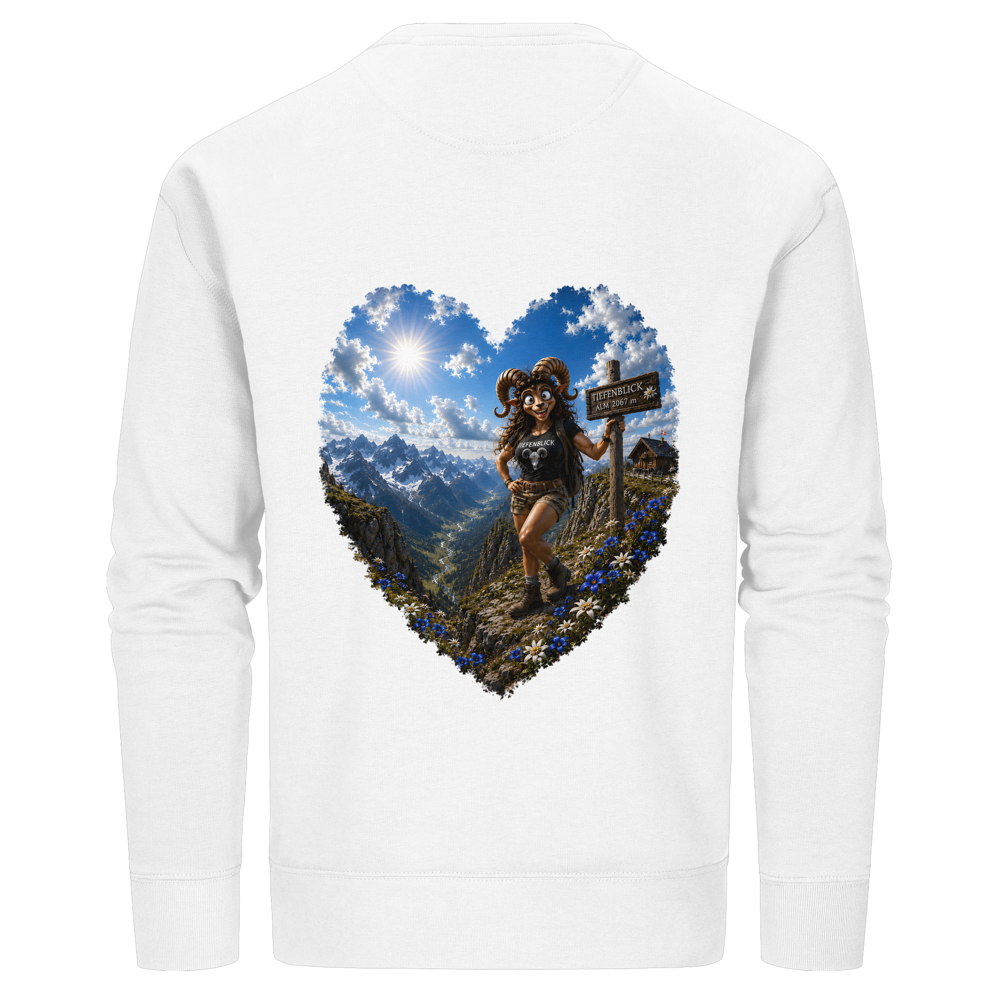 Tiefenblick Wandern Herz - Organic Basic Unisex Sweatshirt