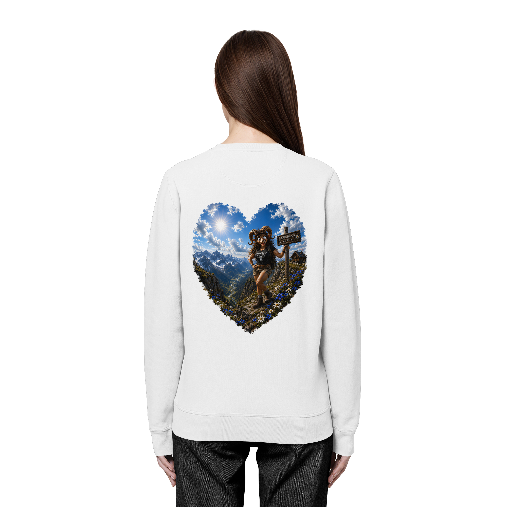 Tiefenblick Wandern Herz - Organic Basic Unisex Sweatshirt