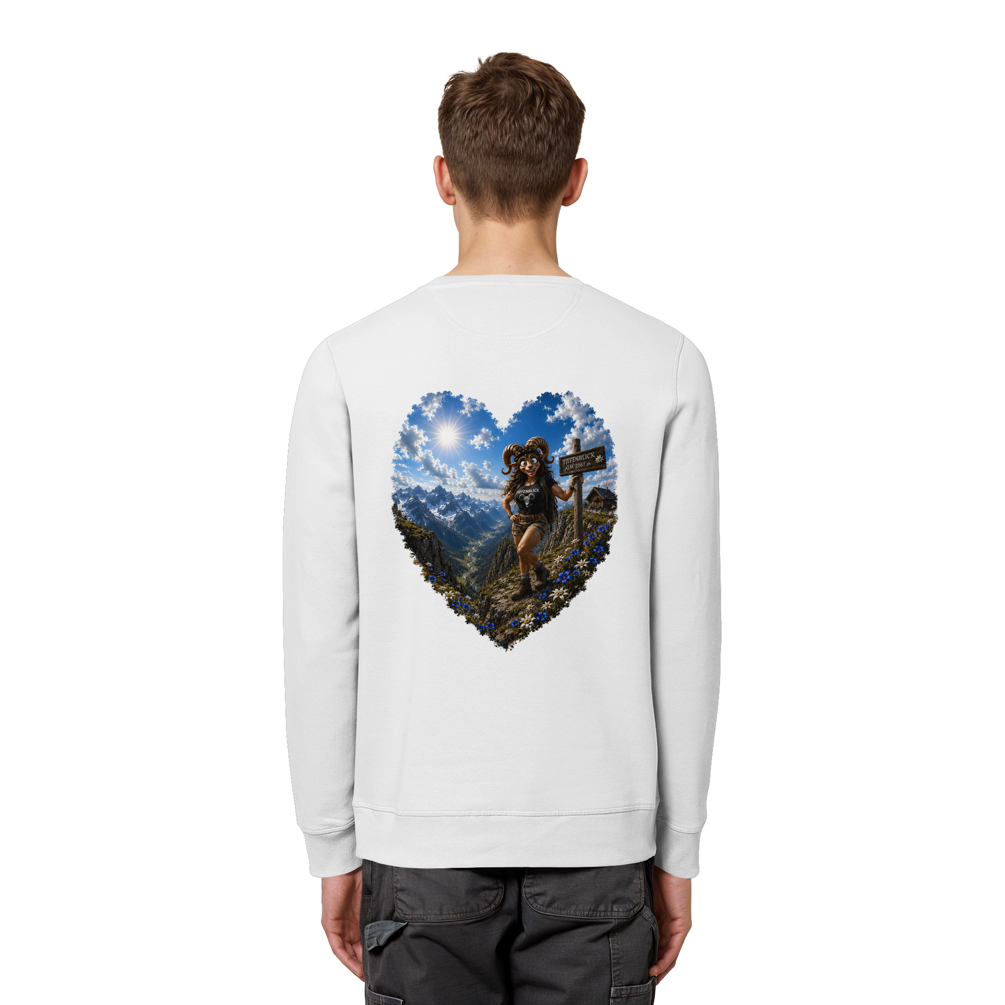 Tiefenblick Wandern Herz - Organic Basic Unisex Sweatshirt