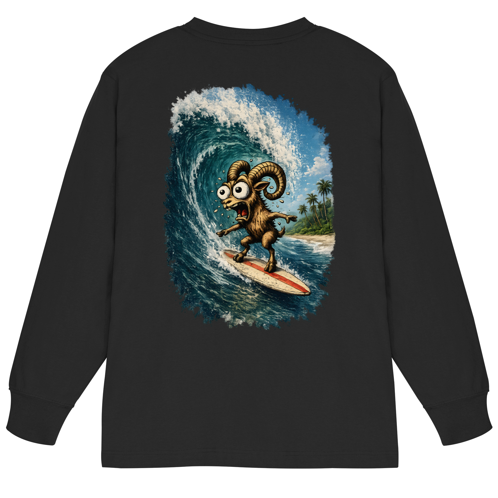 Tiefenblick Urlaub Fun  - Organic Heavy Oversized Longsleeve T-Shirt