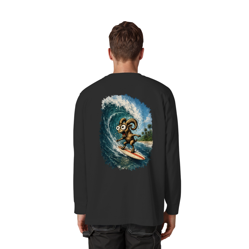 Tiefenblick Urlaub Fun  - Organic Heavy Oversized Longsleeve T-Shirt