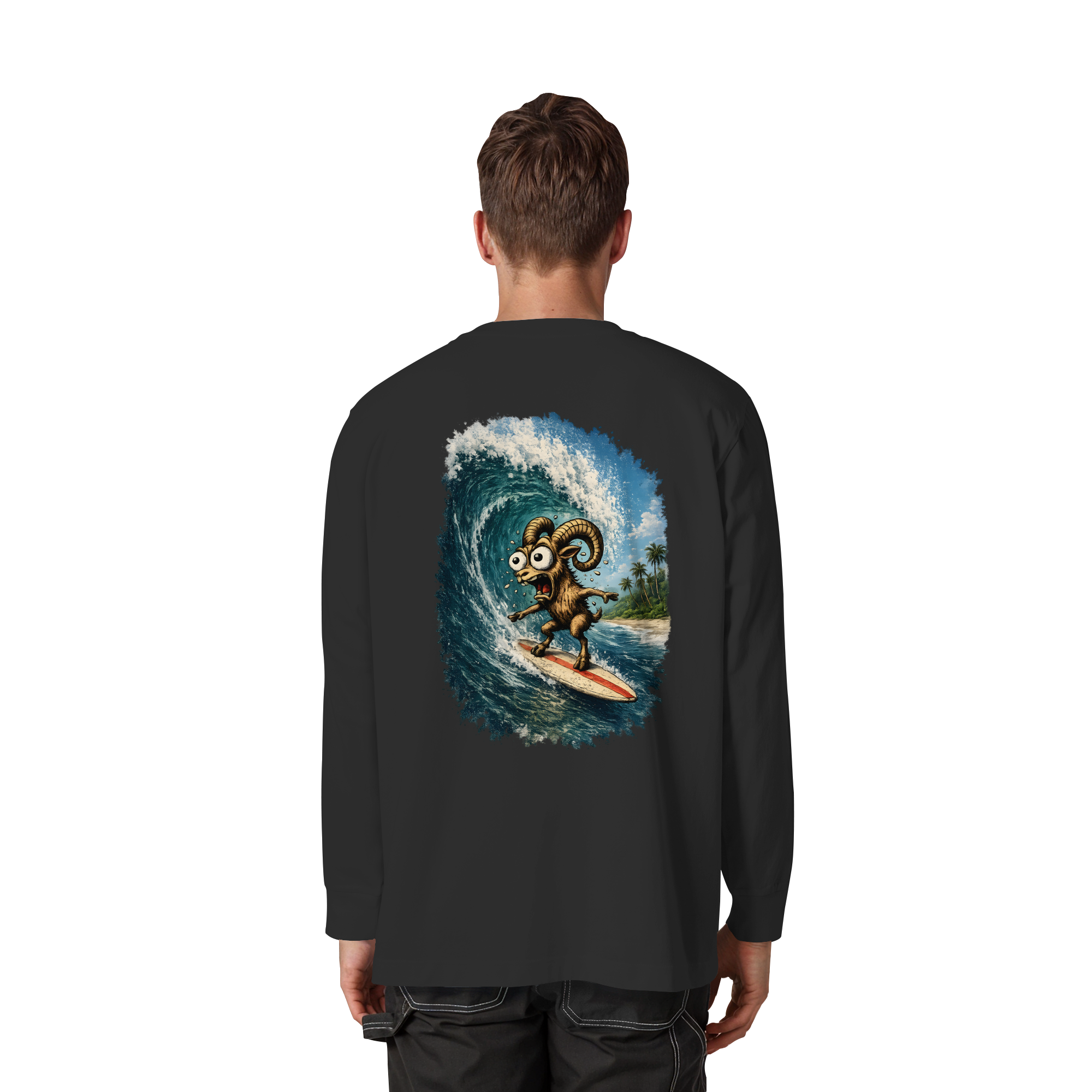 Tiefenblick Urlaub Fun  - Organic Heavy Oversized Longsleeve T-Shirt