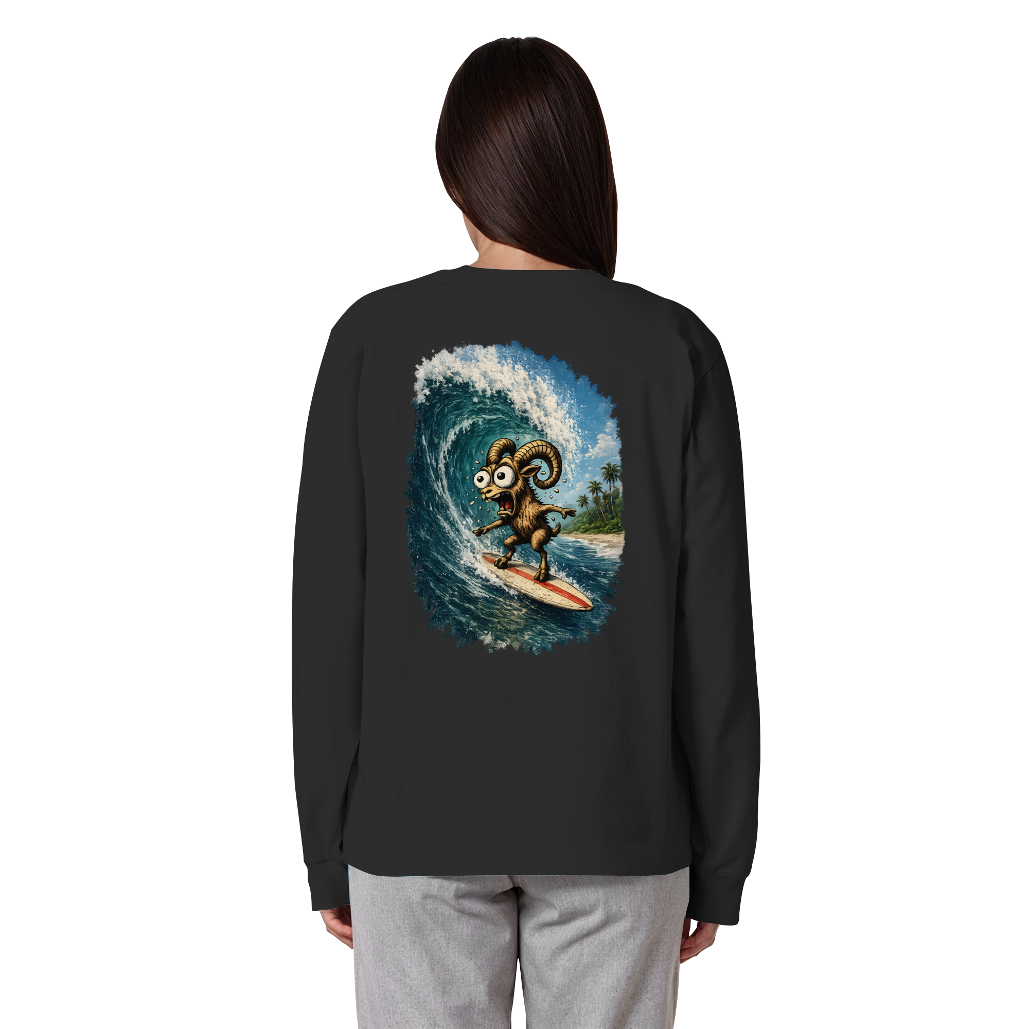 Tiefenblick Urlaub Fun  - Organic Heavy Oversized Longsleeve T-Shirt