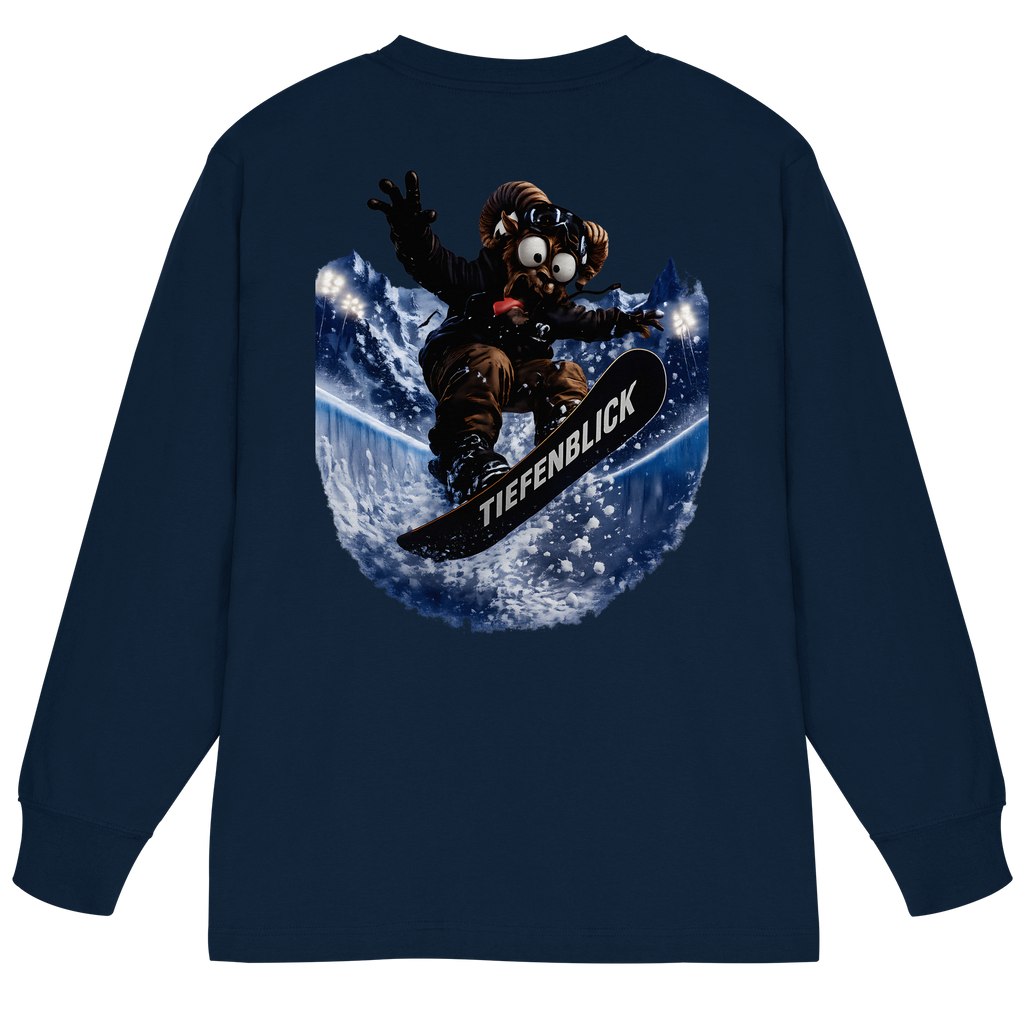 Tiefenblick Snowboarden Halfpipe - Organic Heavy Oversized Longsleeve T-Shirt