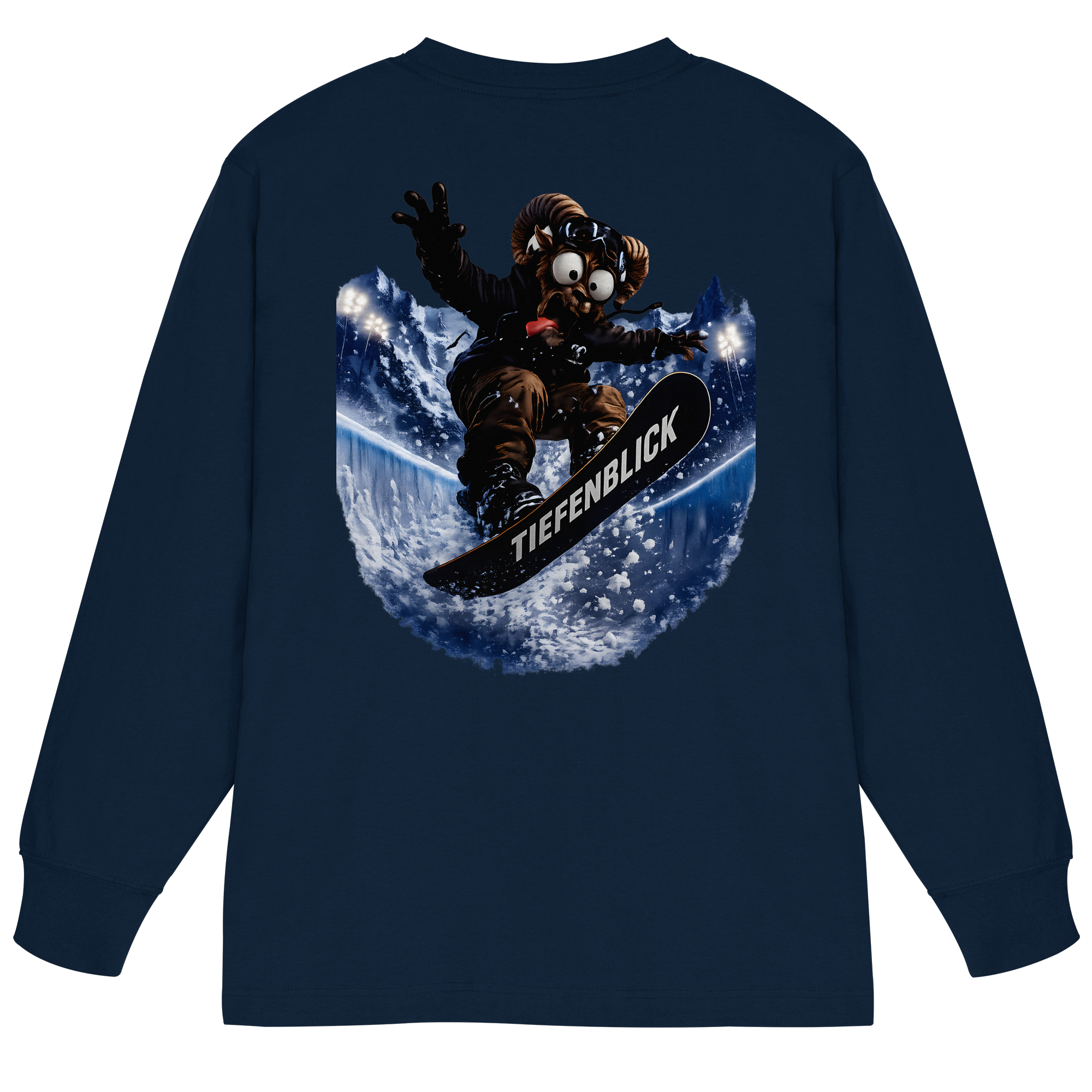 Tiefenblick Snowboarden Halfpipe - Organic Heavy Oversized Longsleeve T-Shirt