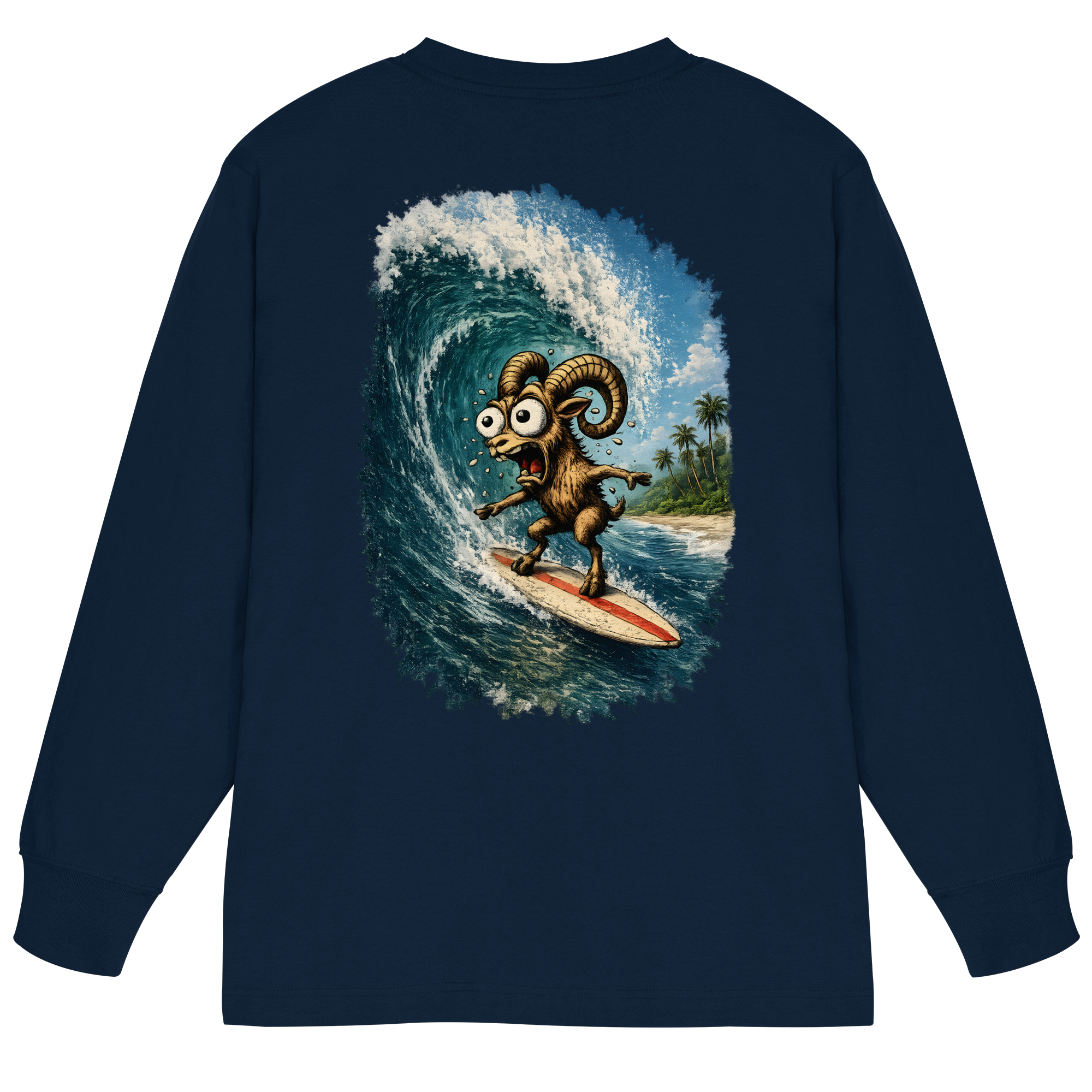 Tiefenblick Urlaub Fun  - Organic Heavy Oversized Longsleeve T-Shirt