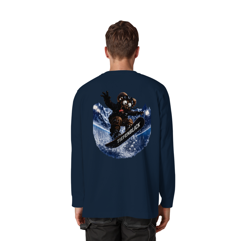 Tiefenblick Snowboarden Halfpipe - Organic Heavy Oversized Longsleeve T-Shirt