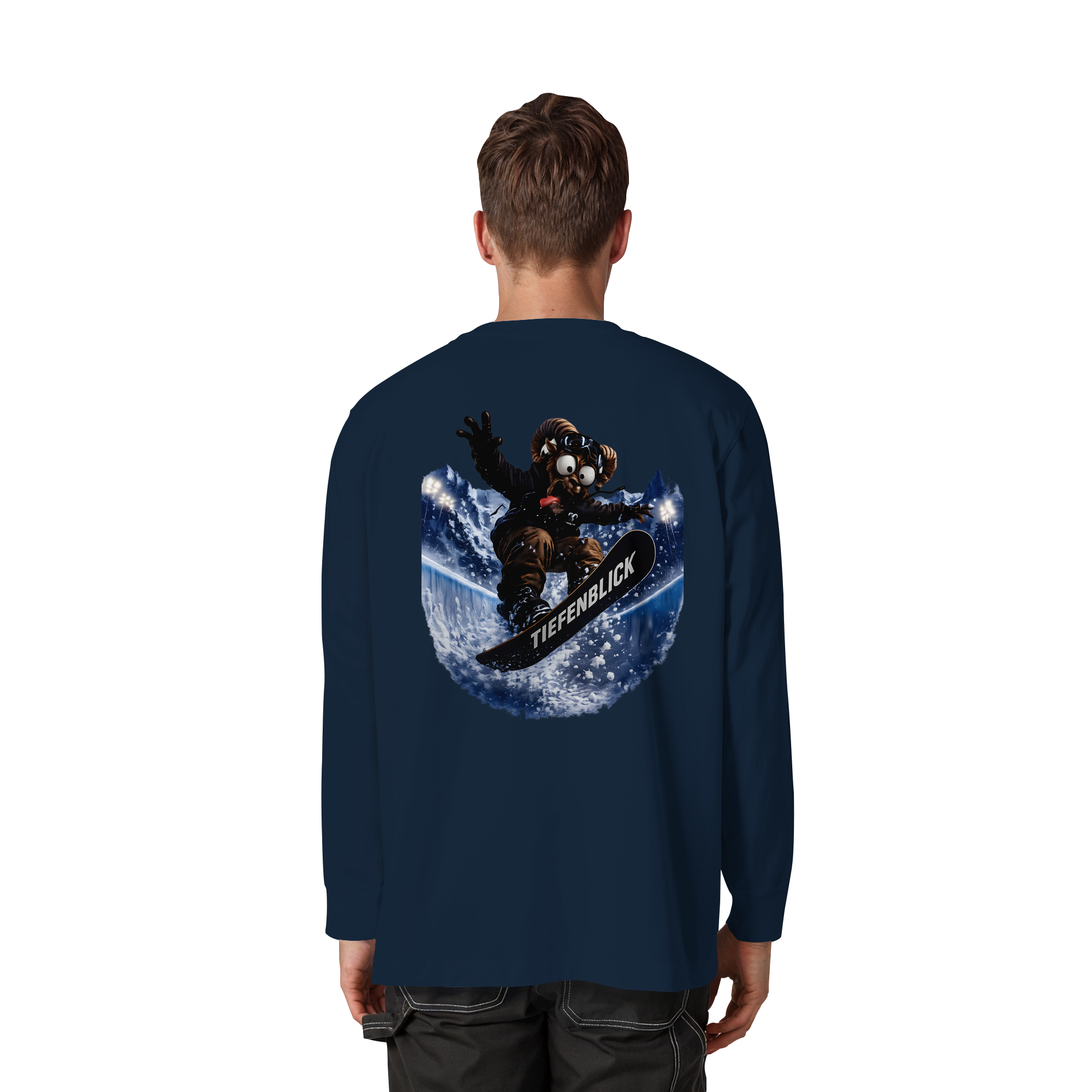 Tiefenblick Snowboarden Halfpipe - Organic Heavy Oversized Longsleeve T-Shirt