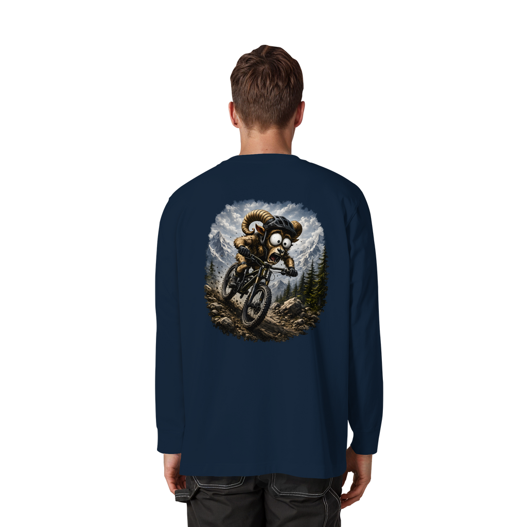 Tiefenblick Downhill - Organic Heavy Oversized Longsleeve T-Shirt