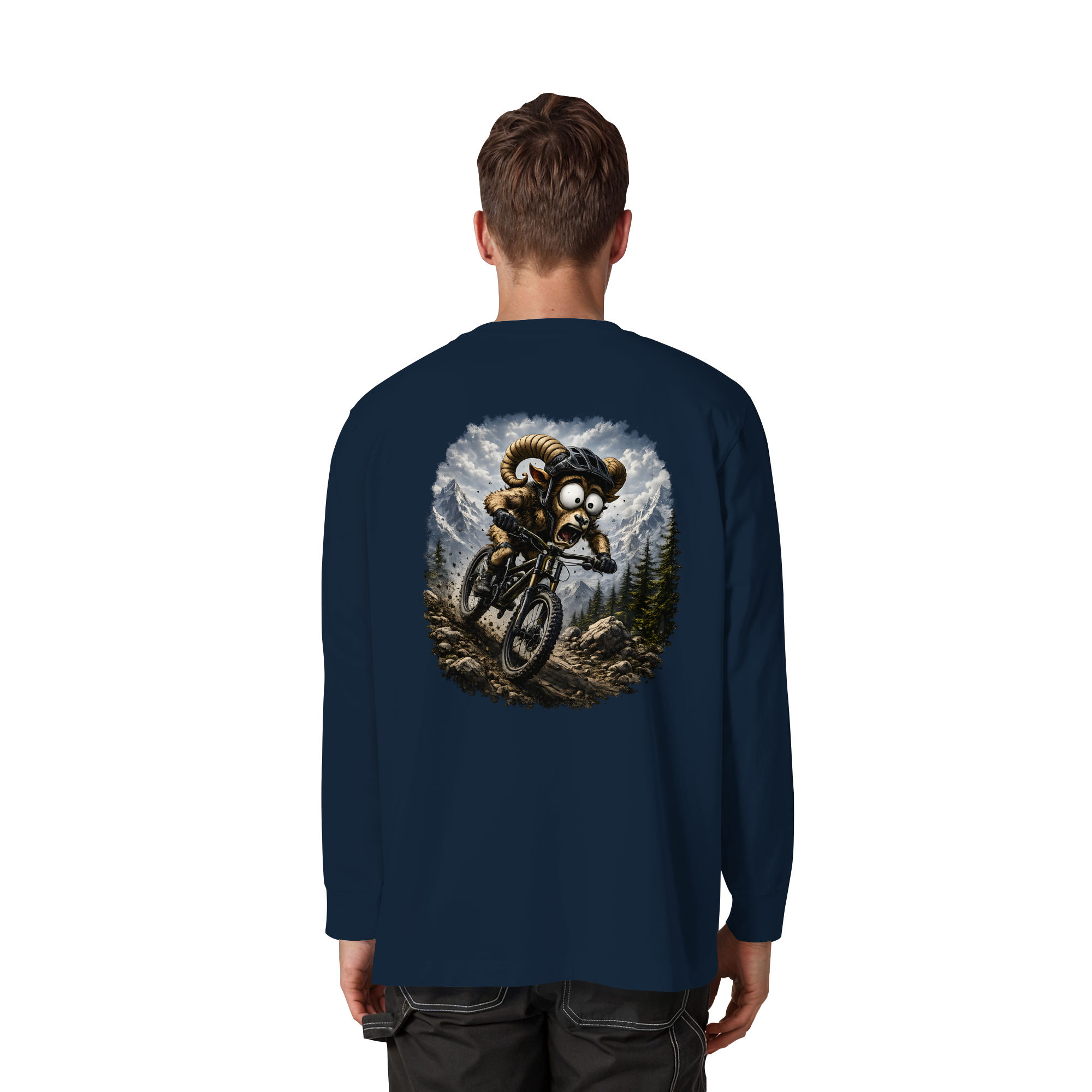Tiefenblick Downhill - Organic Heavy Oversized Longsleeve T-Shirt