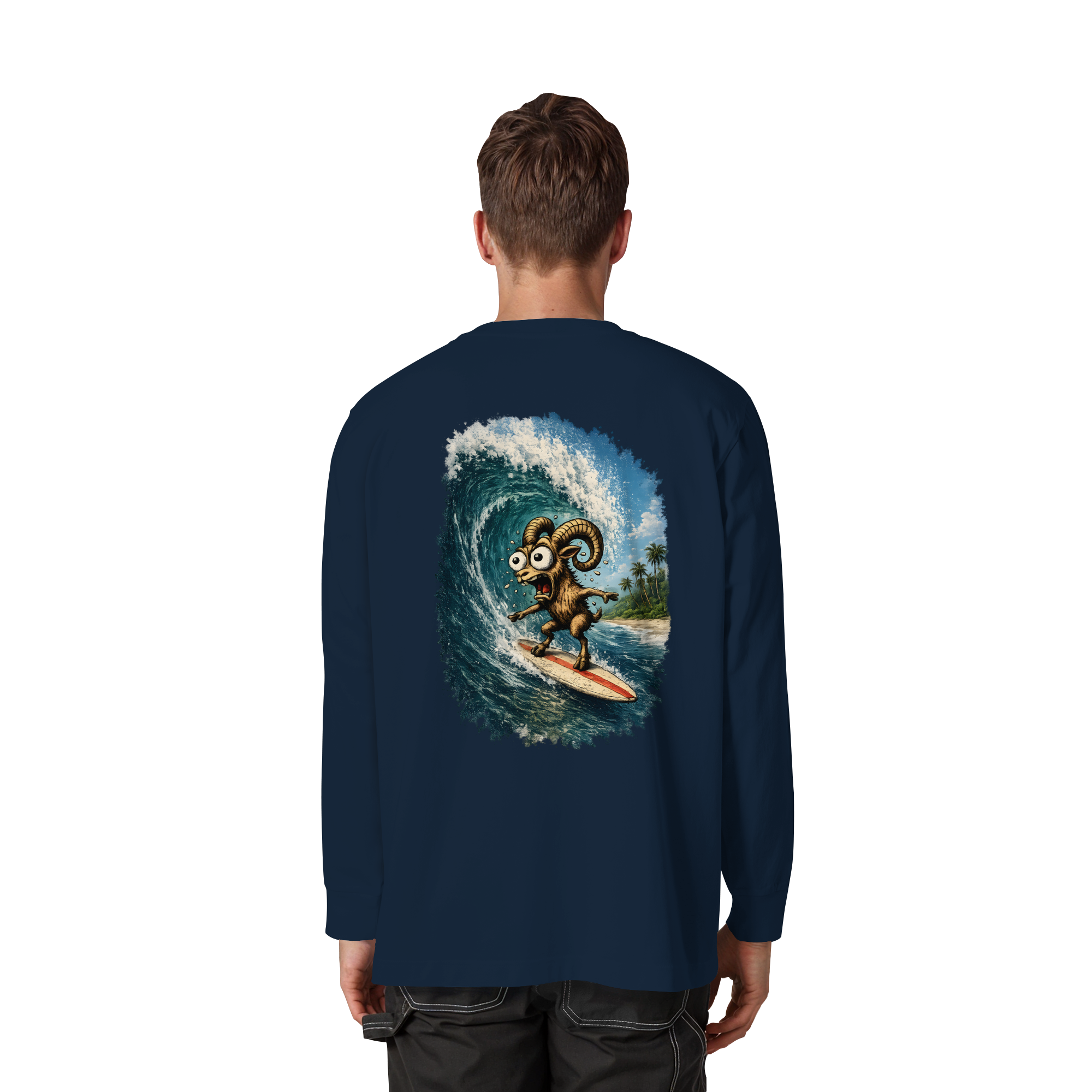 Tiefenblick Urlaub Fun  - Organic Heavy Oversized Longsleeve T-Shirt
