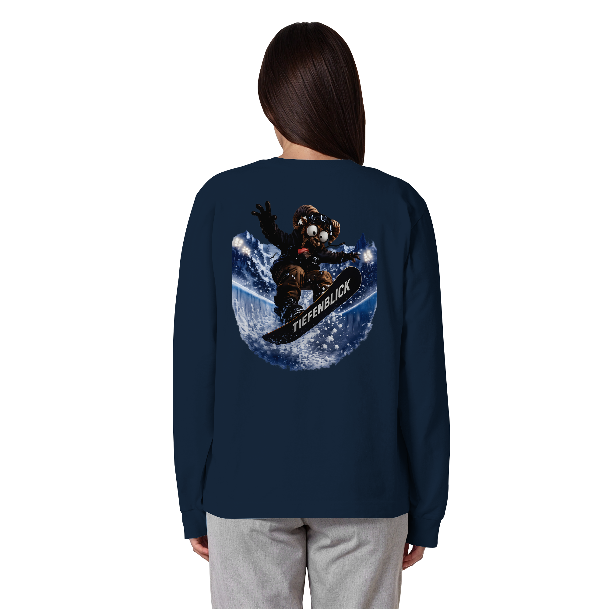 Tiefenblick Snowboarden Halfpipe - Organic Heavy Oversized Longsleeve T-Shirt