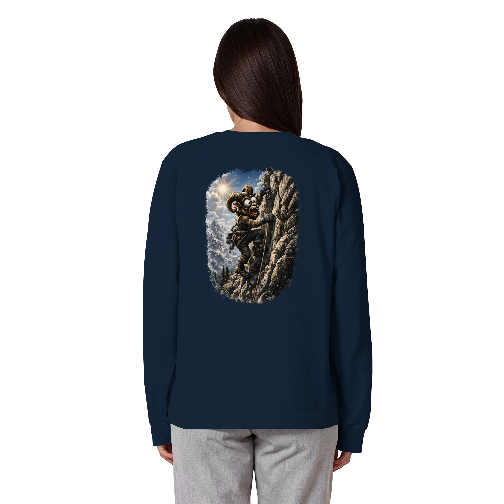 Tiefenblick Klettern - Organic Heavy Oversized Longsleeve T-Shirt