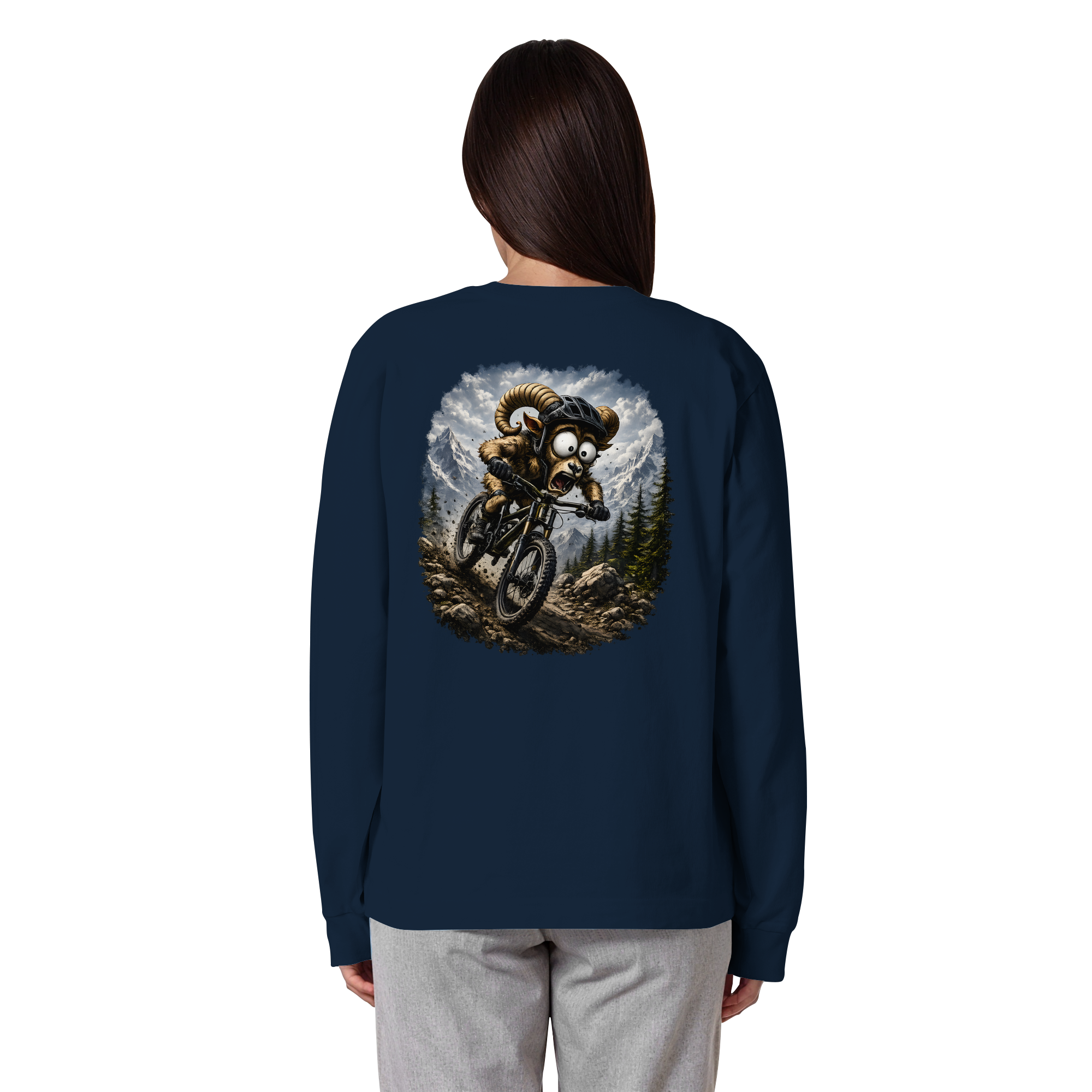 Tiefenblick Downhill - Organic Heavy Oversized Longsleeve T-Shirt