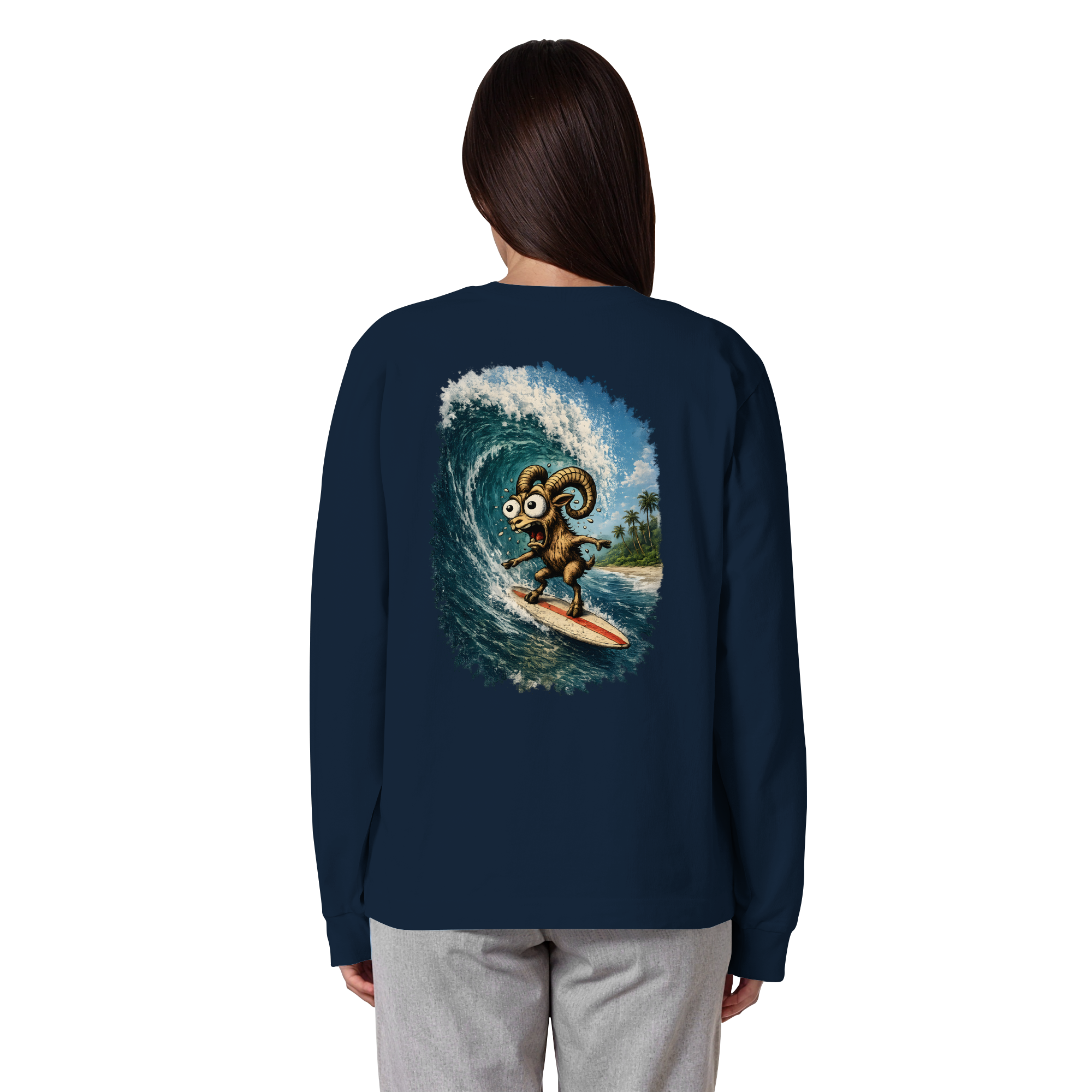 Tiefenblick Urlaub Fun  - Organic Heavy Oversized Longsleeve T-Shirt