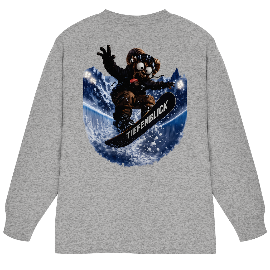Tiefenblick Snowboarden Halfpipe - Organic Heavy Oversized Longsleeve T-Shirt