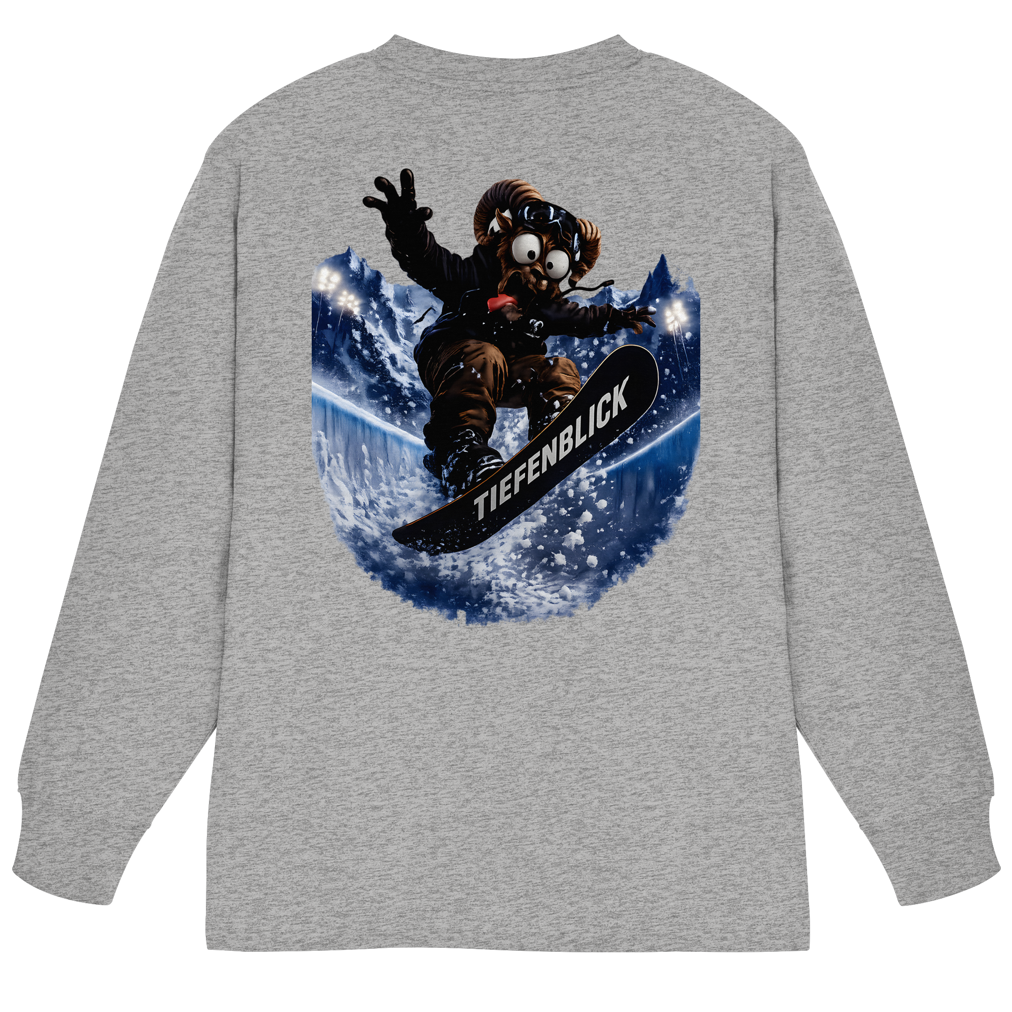 Tiefenblick Snowboarden Halfpipe - Organic Heavy Oversized Longsleeve T-Shirt