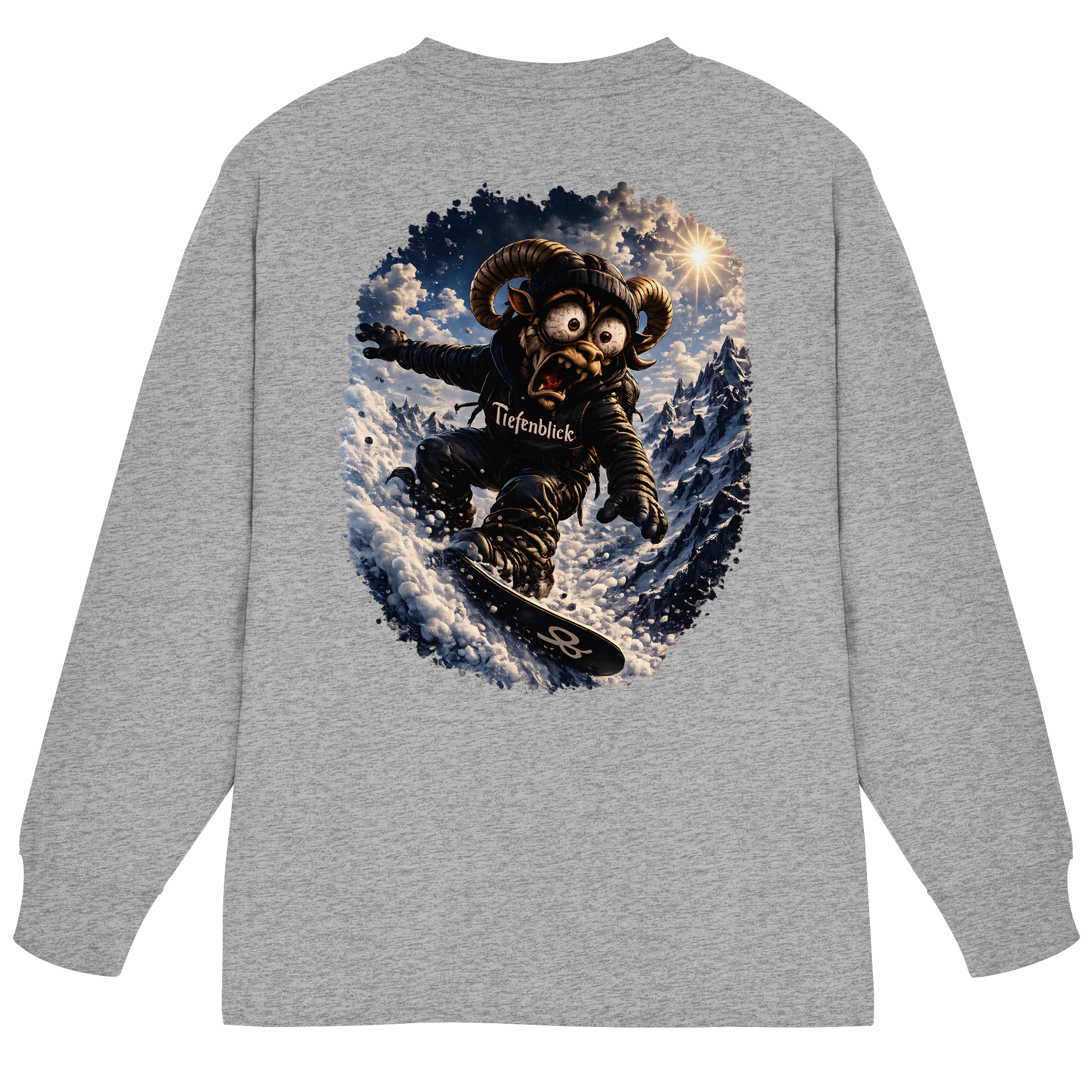 Tiefenblick Snowboarden  - Organic Heavy Oversized Longsleeve T-Shirt