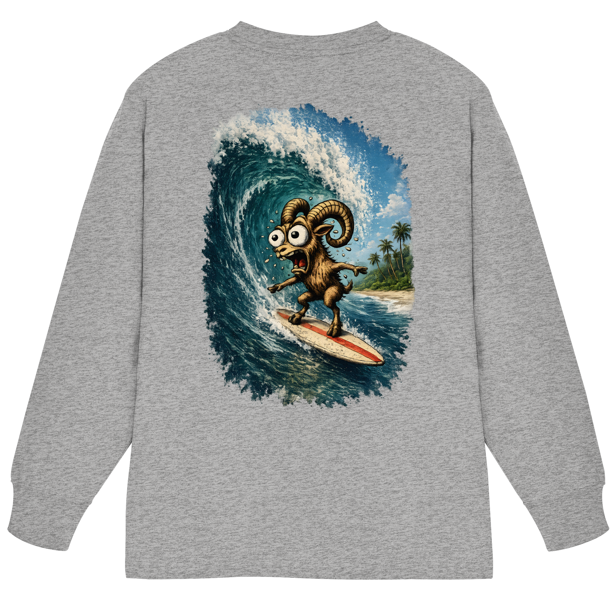 Tiefenblick Urlaub Fun  - Organic Heavy Oversized Longsleeve T-Shirt