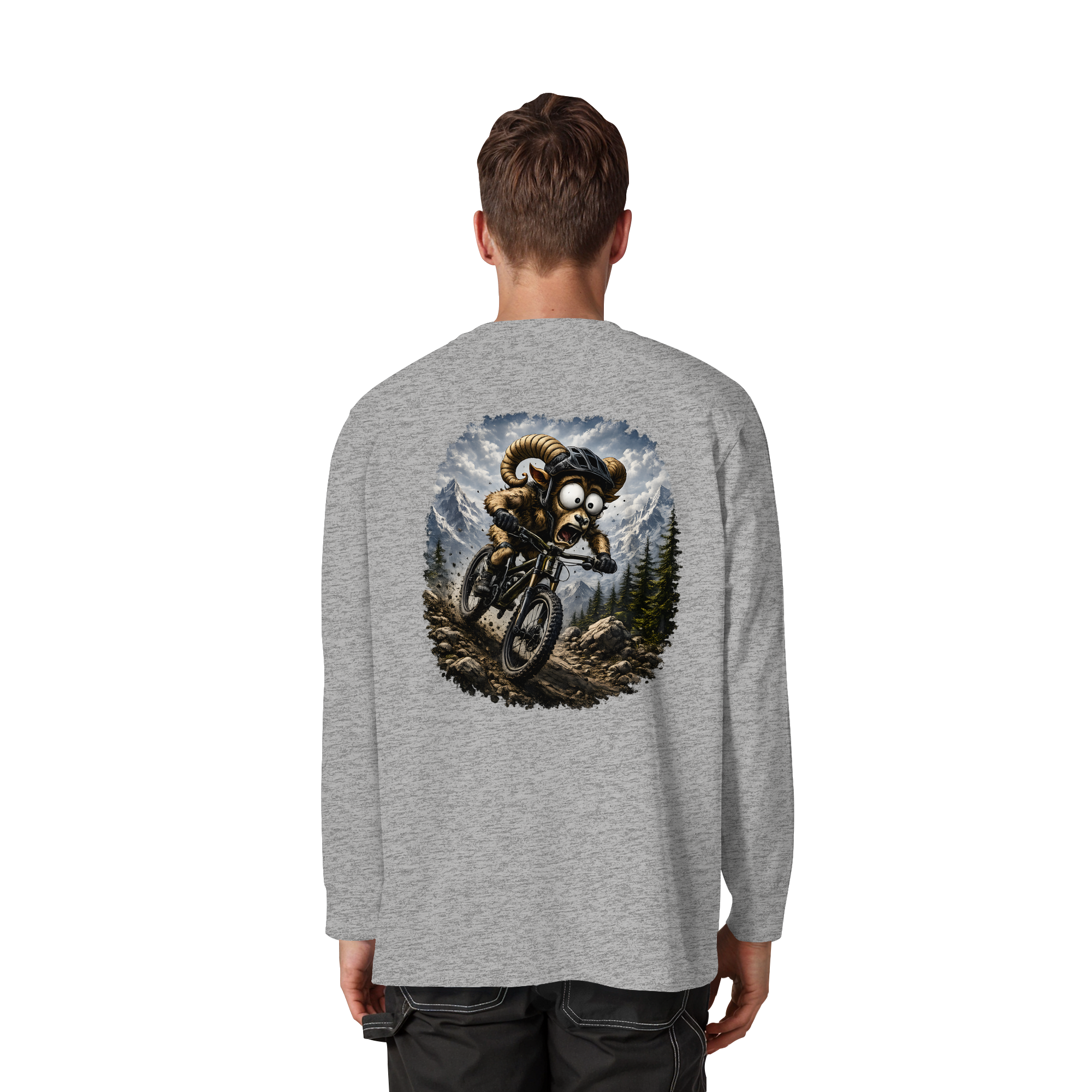 Tiefenblick Downhill - Organic Heavy Oversized Longsleeve T-Shirt