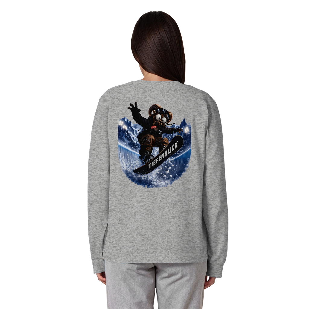 Tiefenblick Snowboarden Halfpipe - Organic Heavy Oversized Longsleeve T-Shirt