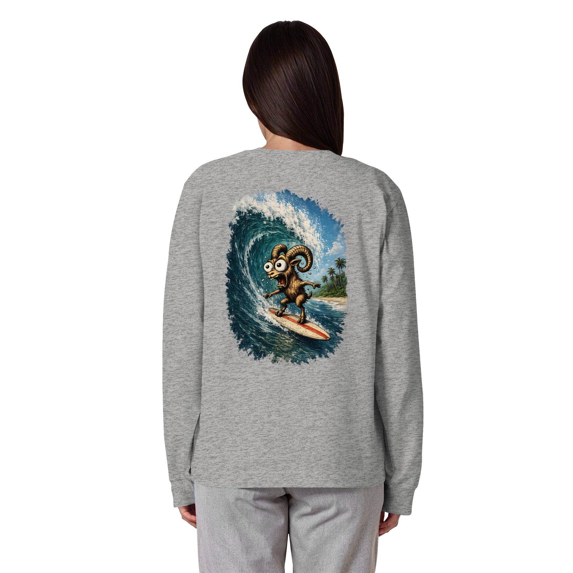 Tiefenblick Urlaub Fun  - Organic Heavy Oversized Longsleeve T-Shirt