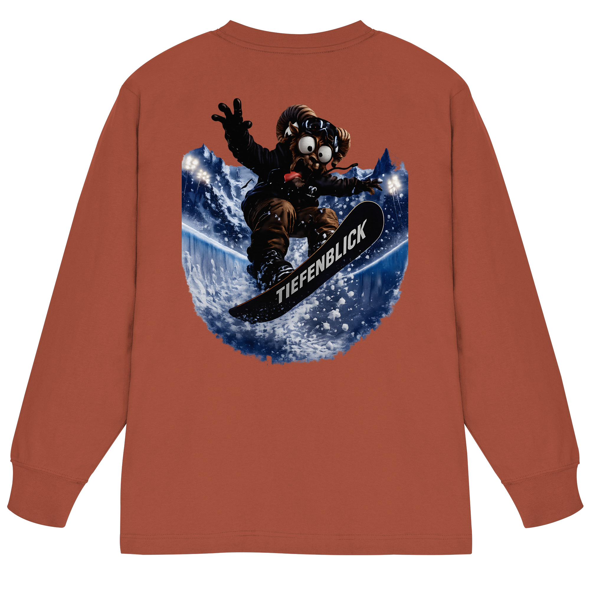 Tiefenblick Snowboarden Halfpipe - Organic Heavy Oversized Longsleeve T-Shirt