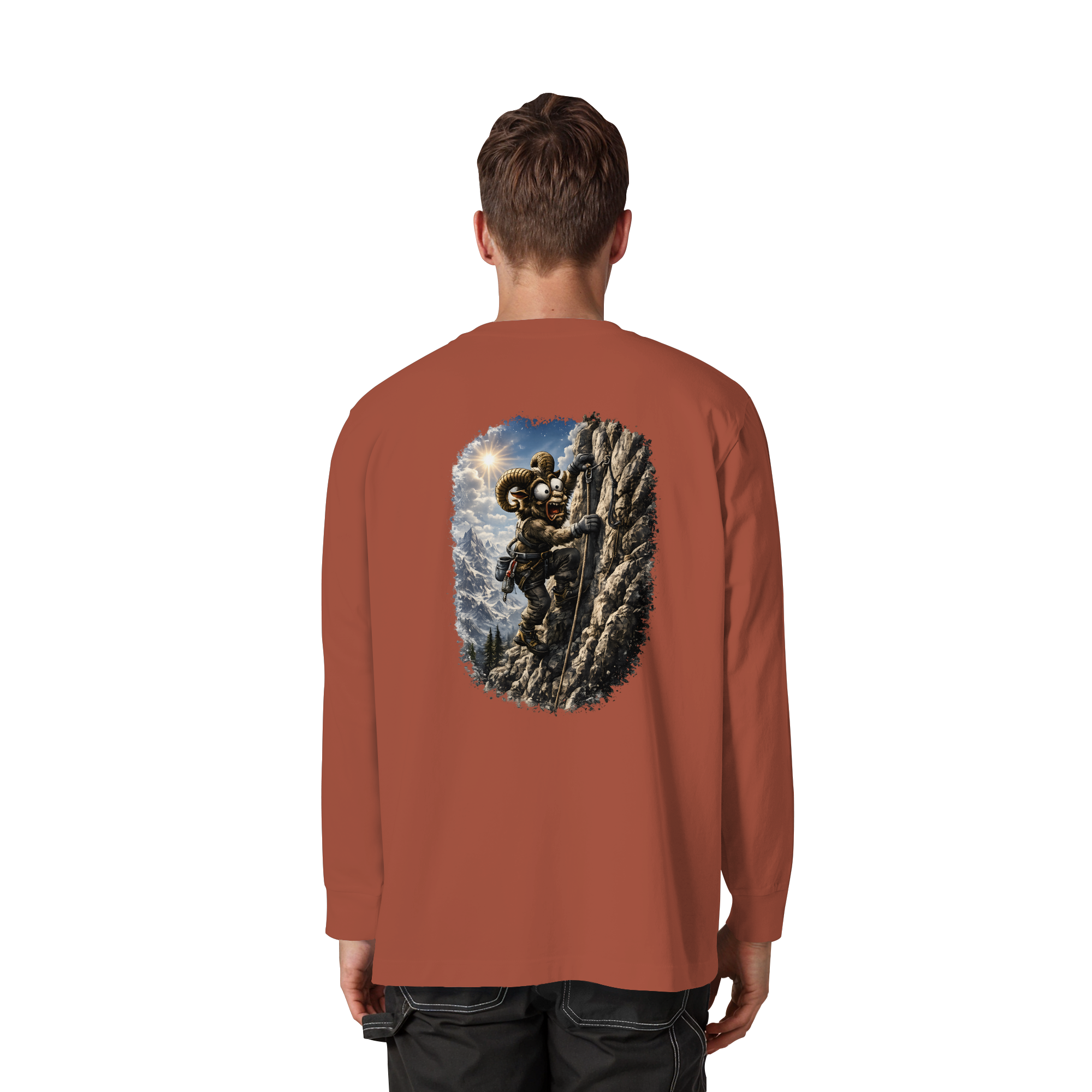 Tiefenblick Klettern - Organic Heavy Oversized Longsleeve T-Shirt