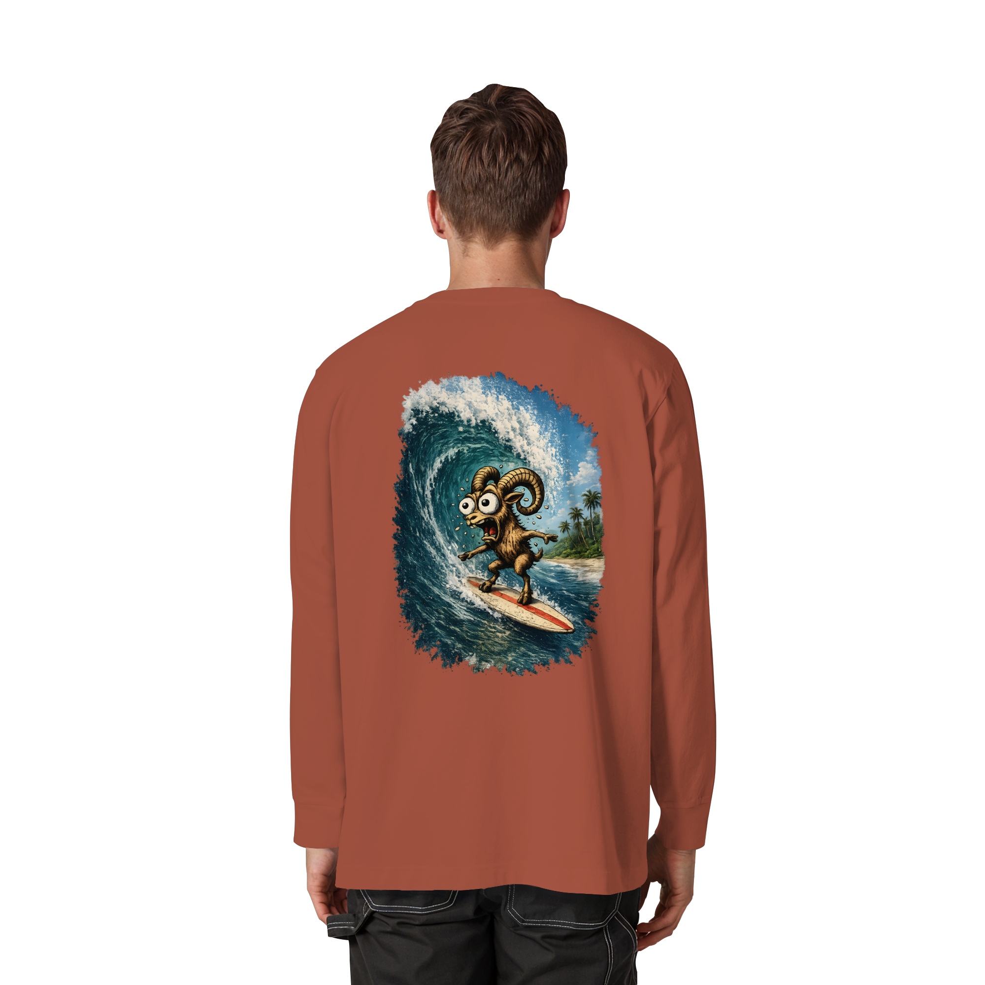 Tiefenblick Urlaub Fun  - Organic Heavy Oversized Longsleeve T-Shirt