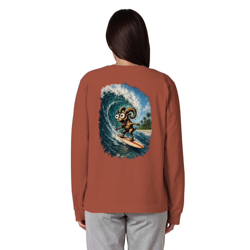 Tiefenblick Urlaub Fun  - Organic Heavy Oversized Longsleeve T-Shirt