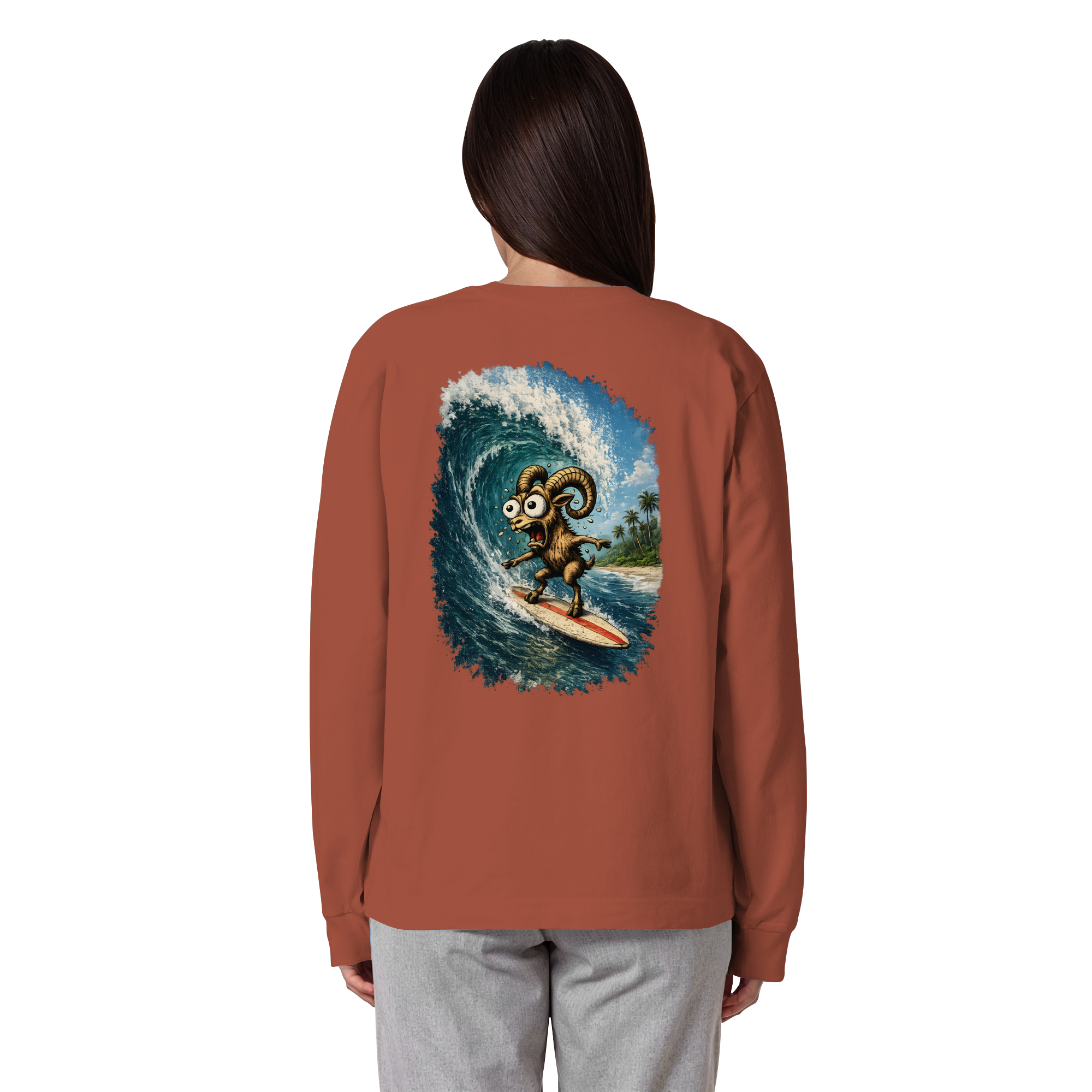 Tiefenblick Urlaub Fun  - Organic Heavy Oversized Longsleeve T-Shirt