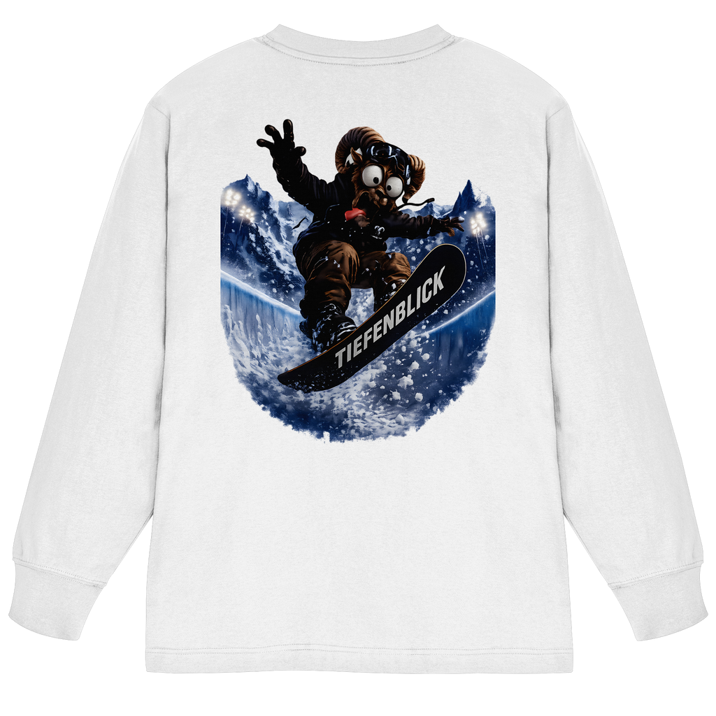 Tiefenblick Snowboarden Halfpipe - Organic Heavy Oversized Longsleeve T-Shirt