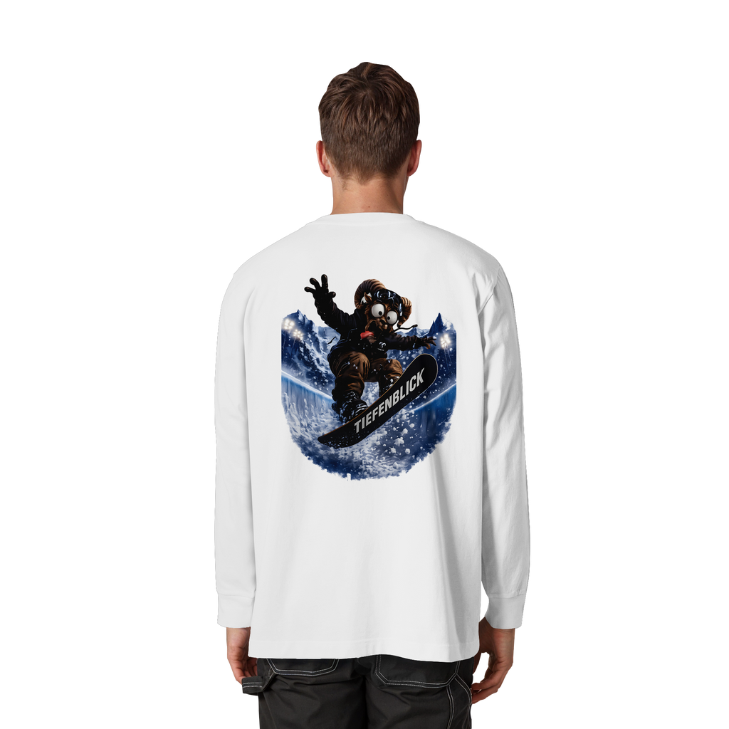 Tiefenblick Snowboarden Halfpipe - Organic Heavy Oversized Longsleeve T-Shirt