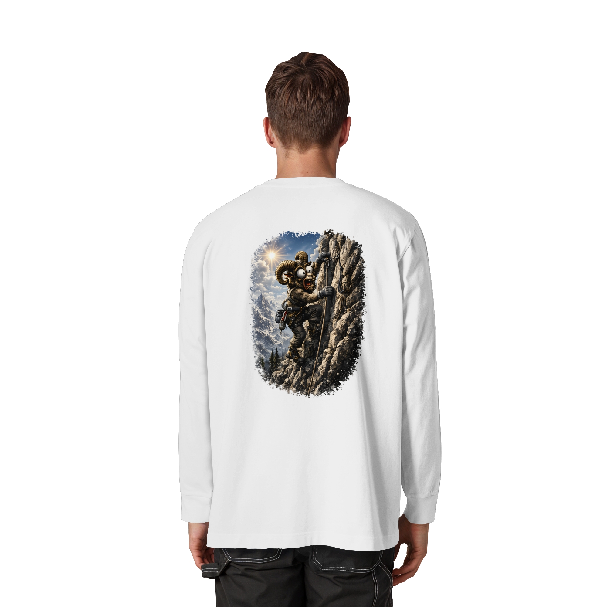 Tiefenblick Klettern - Organic Heavy Oversized Longsleeve T-Shirt
