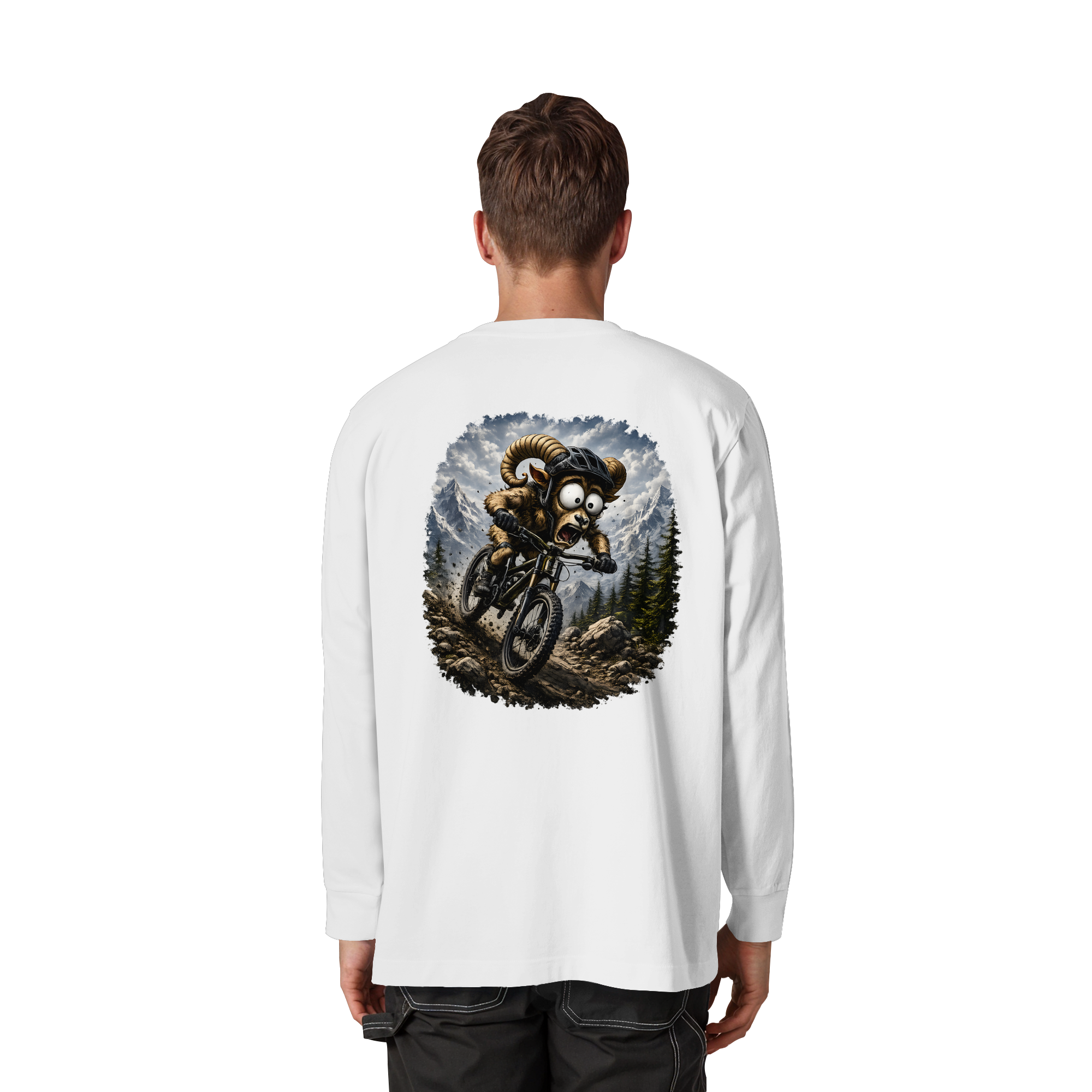 Tiefenblick Downhill - Organic Heavy Oversized Longsleeve T-Shirt