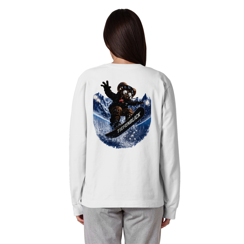 Tiefenblick Snowboarden Halfpipe - Organic Heavy Oversized Longsleeve T-Shirt