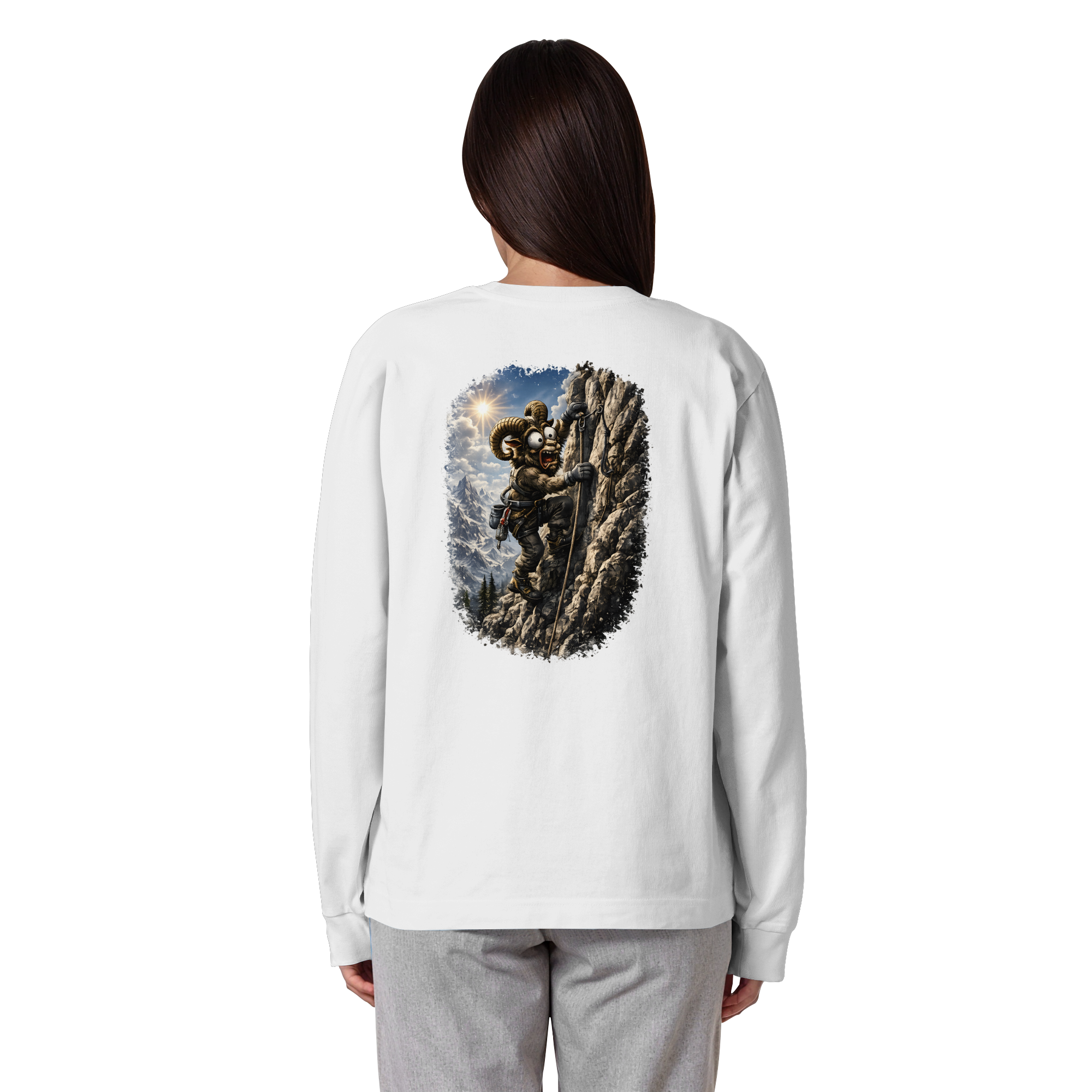 Tiefenblick Klettern - Organic Heavy Oversized Longsleeve T-Shirt