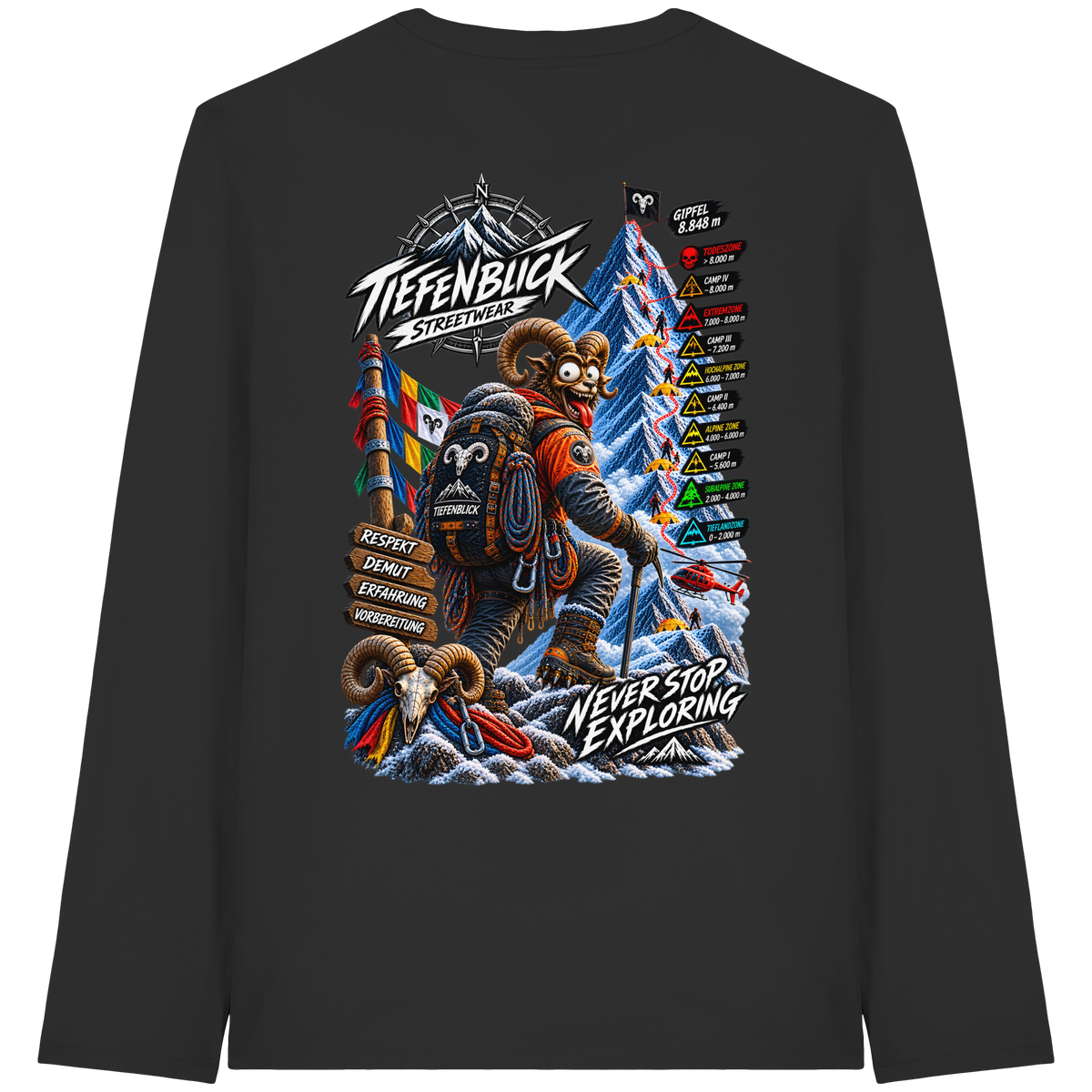 Tiefenblick Todeszone Fun - Organic Longsleeve T-Shirt