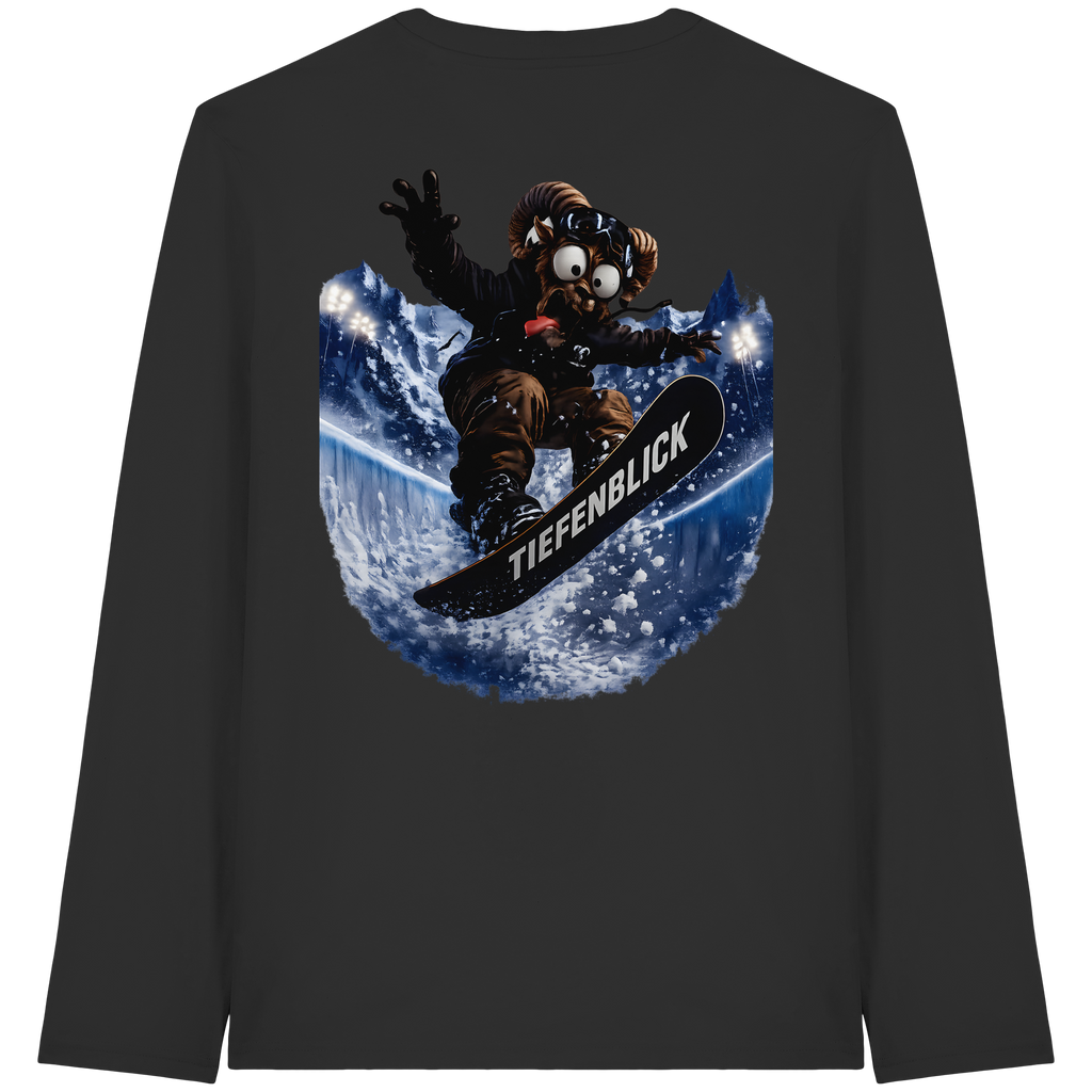 Tiefenblick Snowboarden Halfpipe - Organic Longsleeve T-Shirt