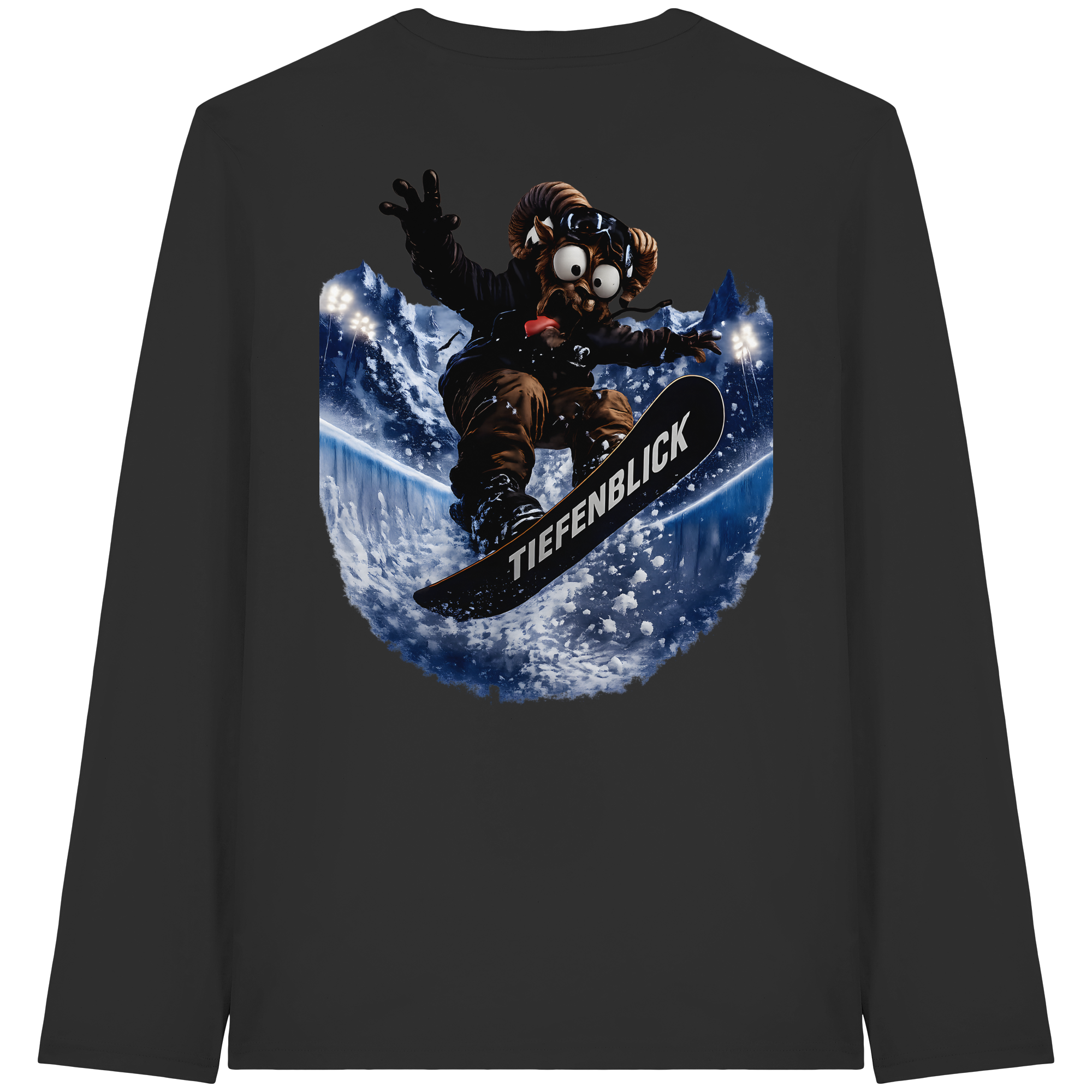 Tiefenblick Snowboarden Halfpipe - Organic Longsleeve T-Shirt