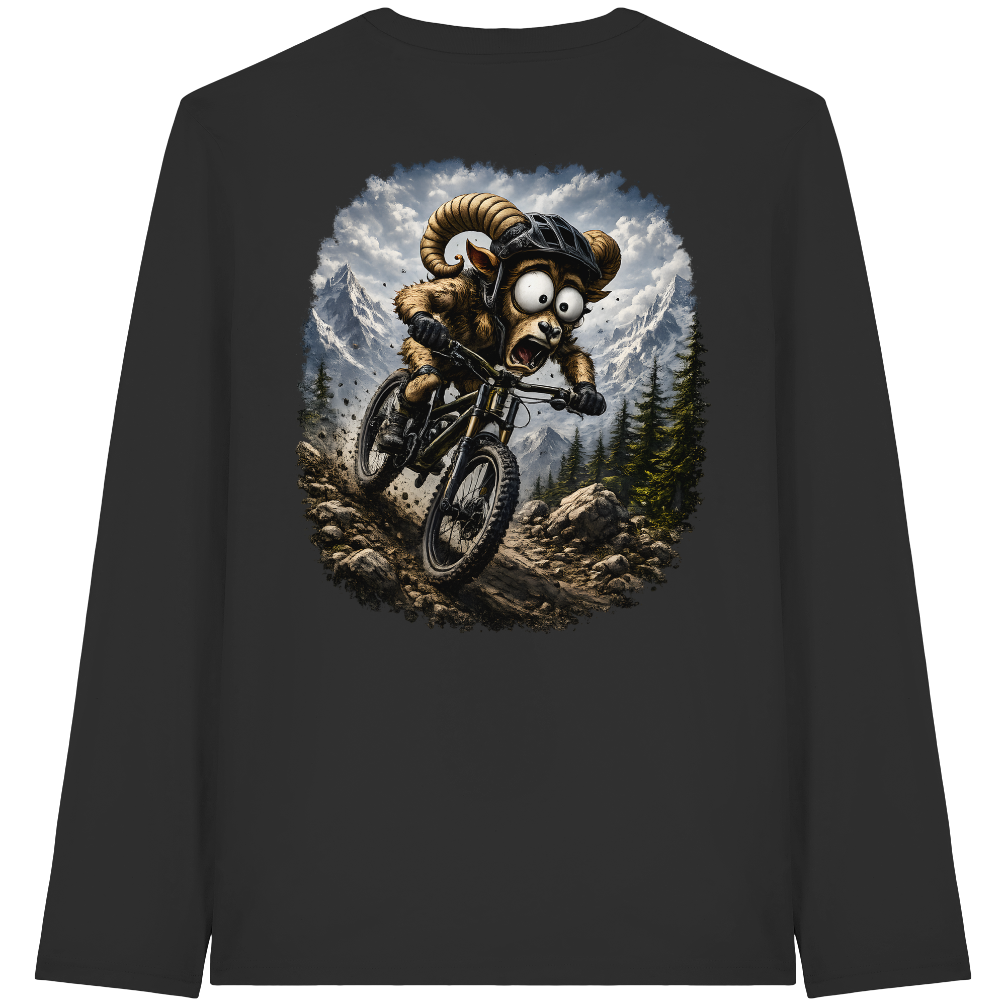 Tiefenblick Downhill - Organic Longsleeve T-Shirt