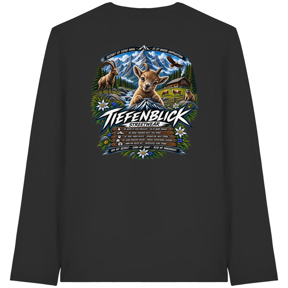 Tiefenblick Respekt Edition - Organic Longsleeve T-Shirt